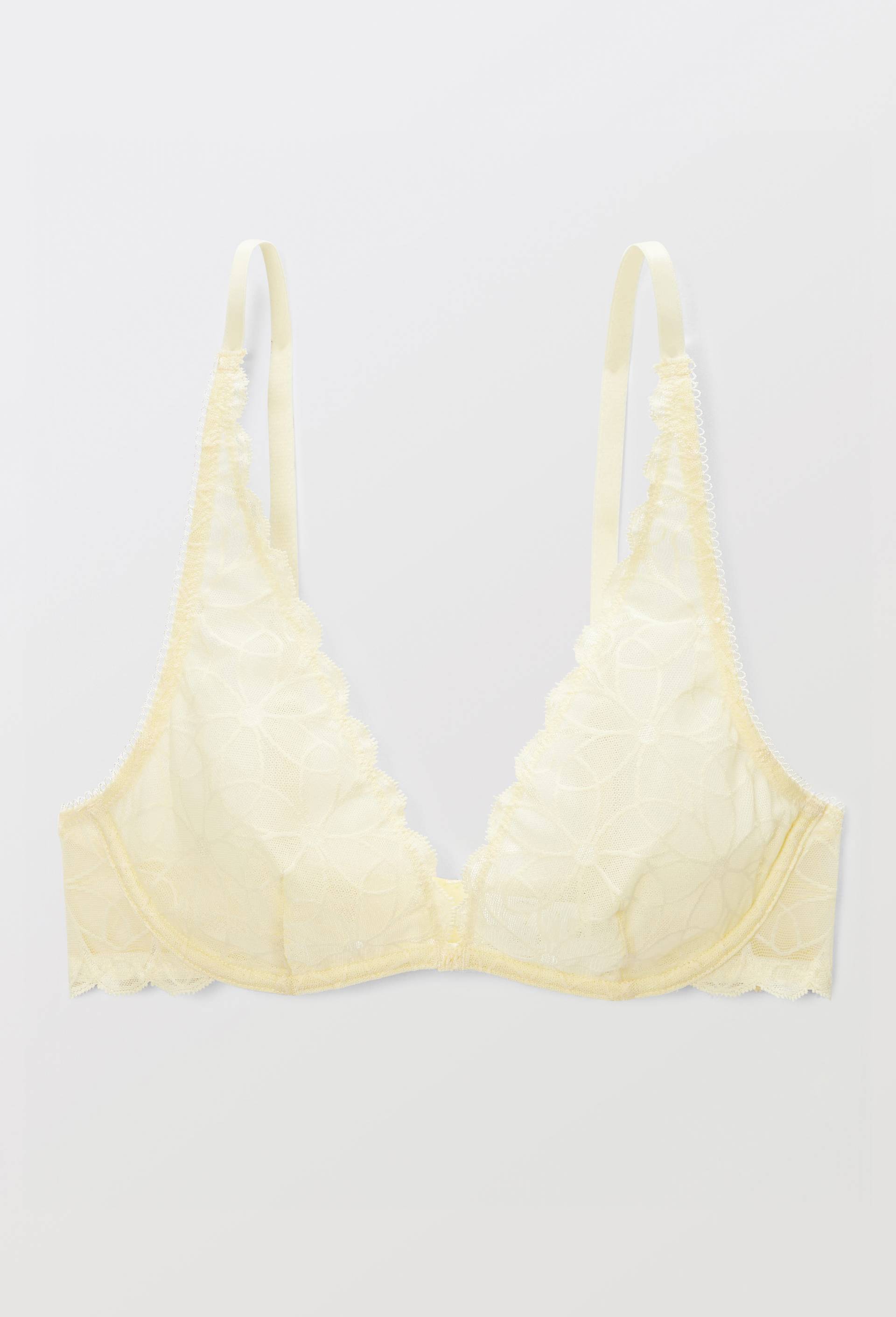 Soutien-gorge balconnet foulard SELENA en dentelle, Jaune clair, large image number 2