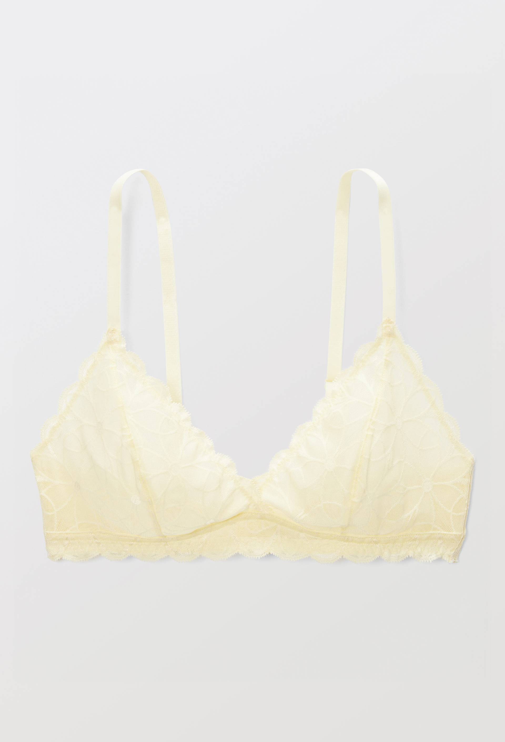 Soutien-gorge triangle SELENA en dentelle, Jaune clair, large image number 2.0