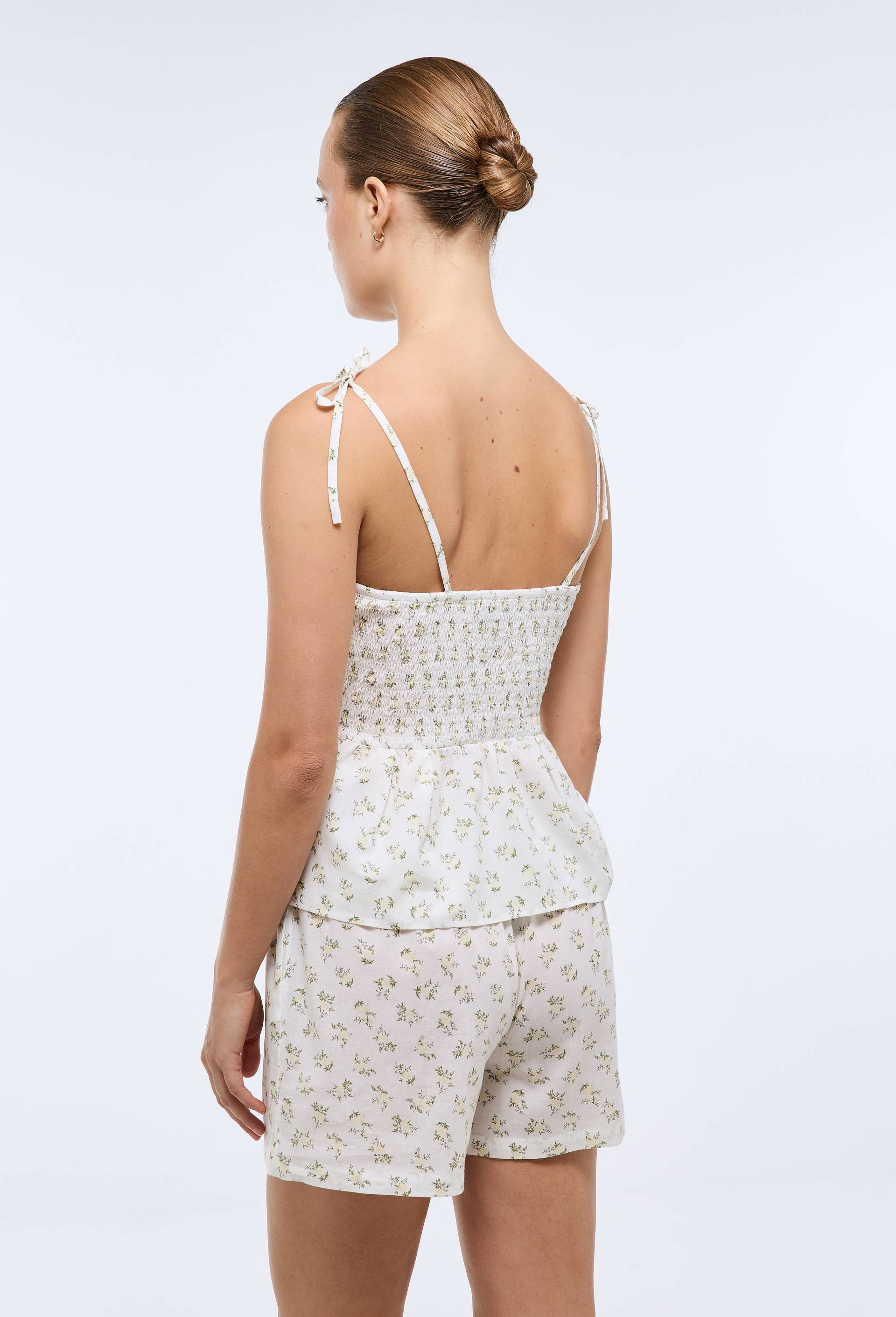 Short imprim&eacute; en coton, Blanc, large image number 1.0