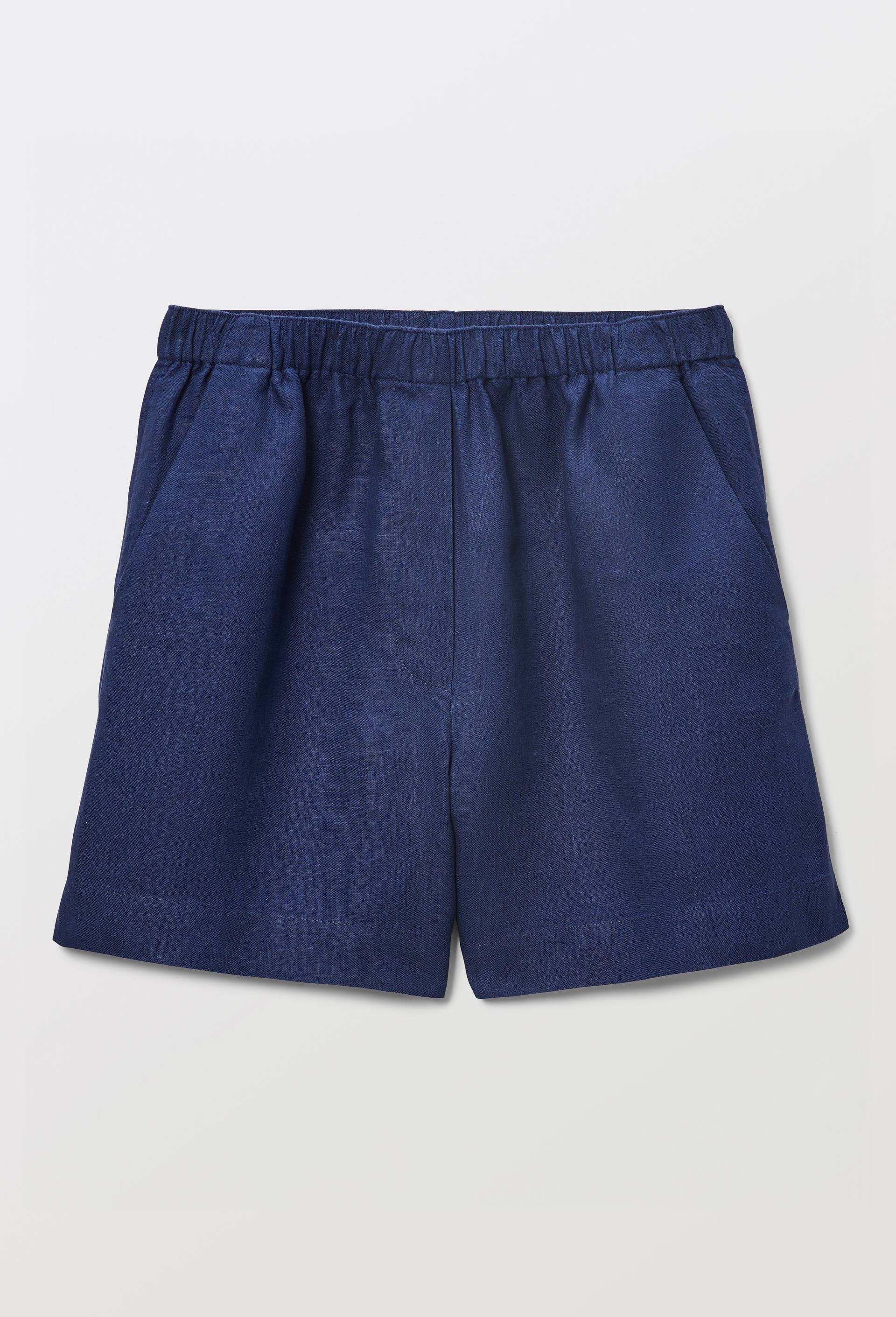 Short en lin, Bleu fonc&eacute;, large image number 2