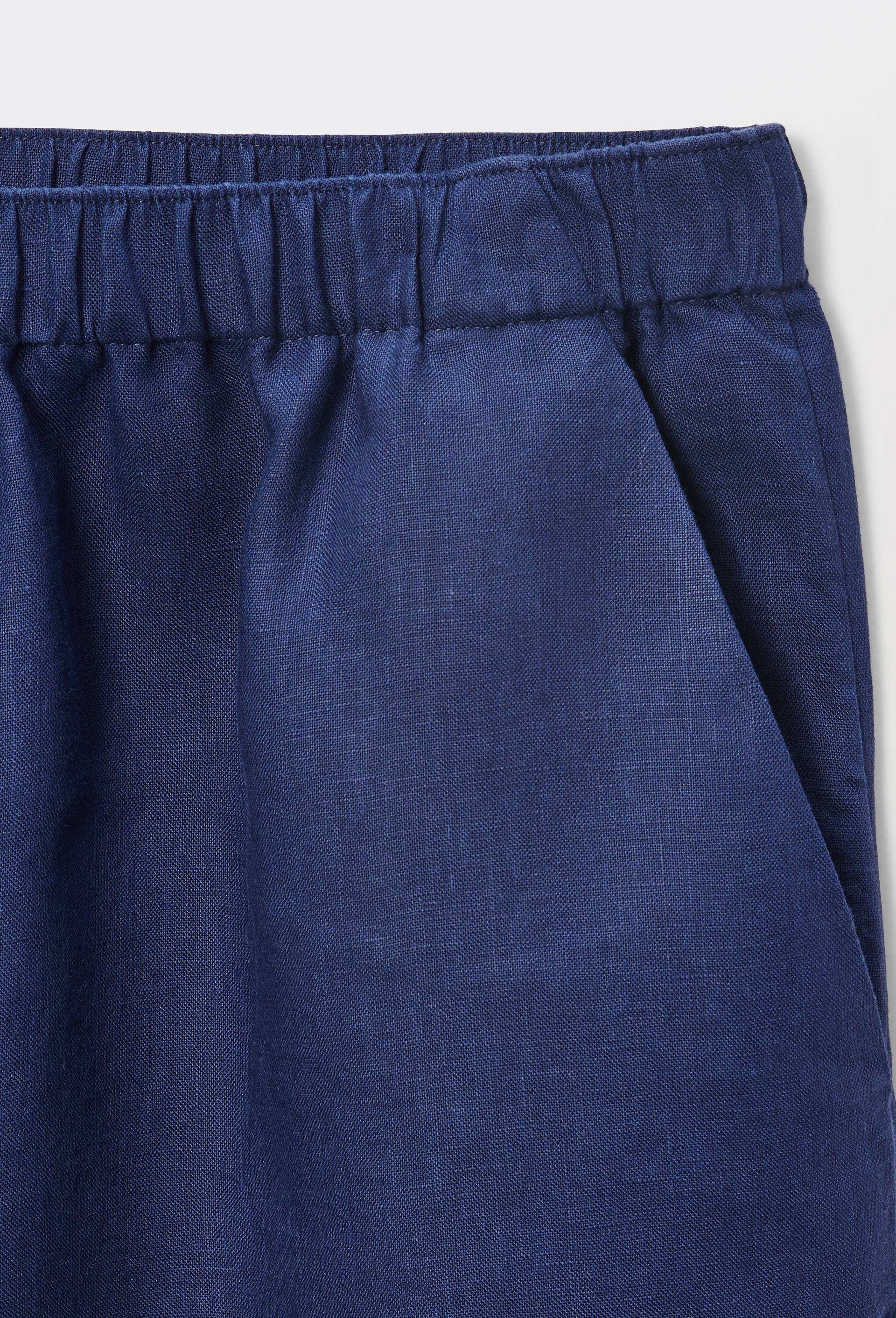 Short en lin, Bleu fonc&eacute;, large image number 3.0