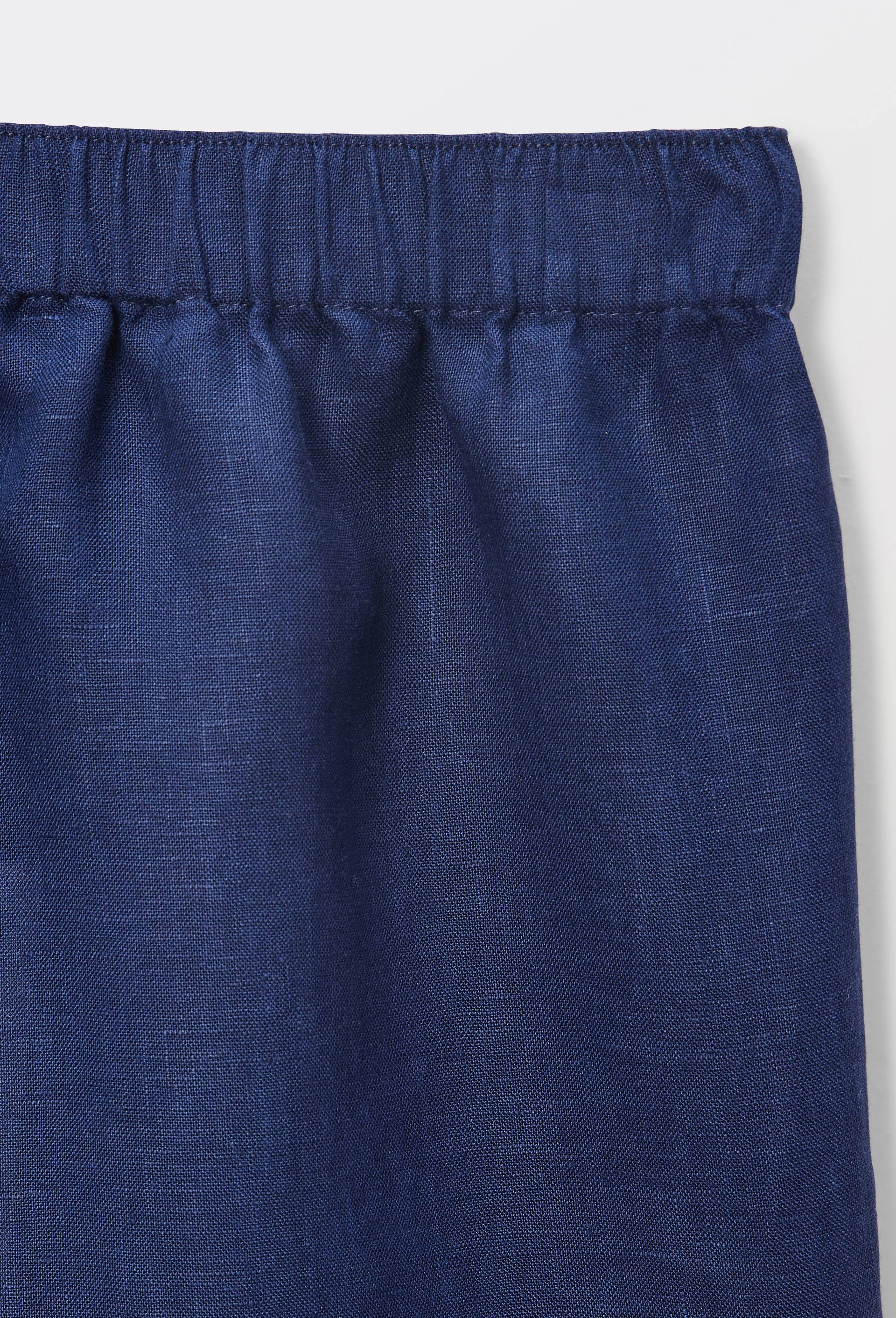 Short en lin, Bleu fonc&eacute;, large image number 4.0