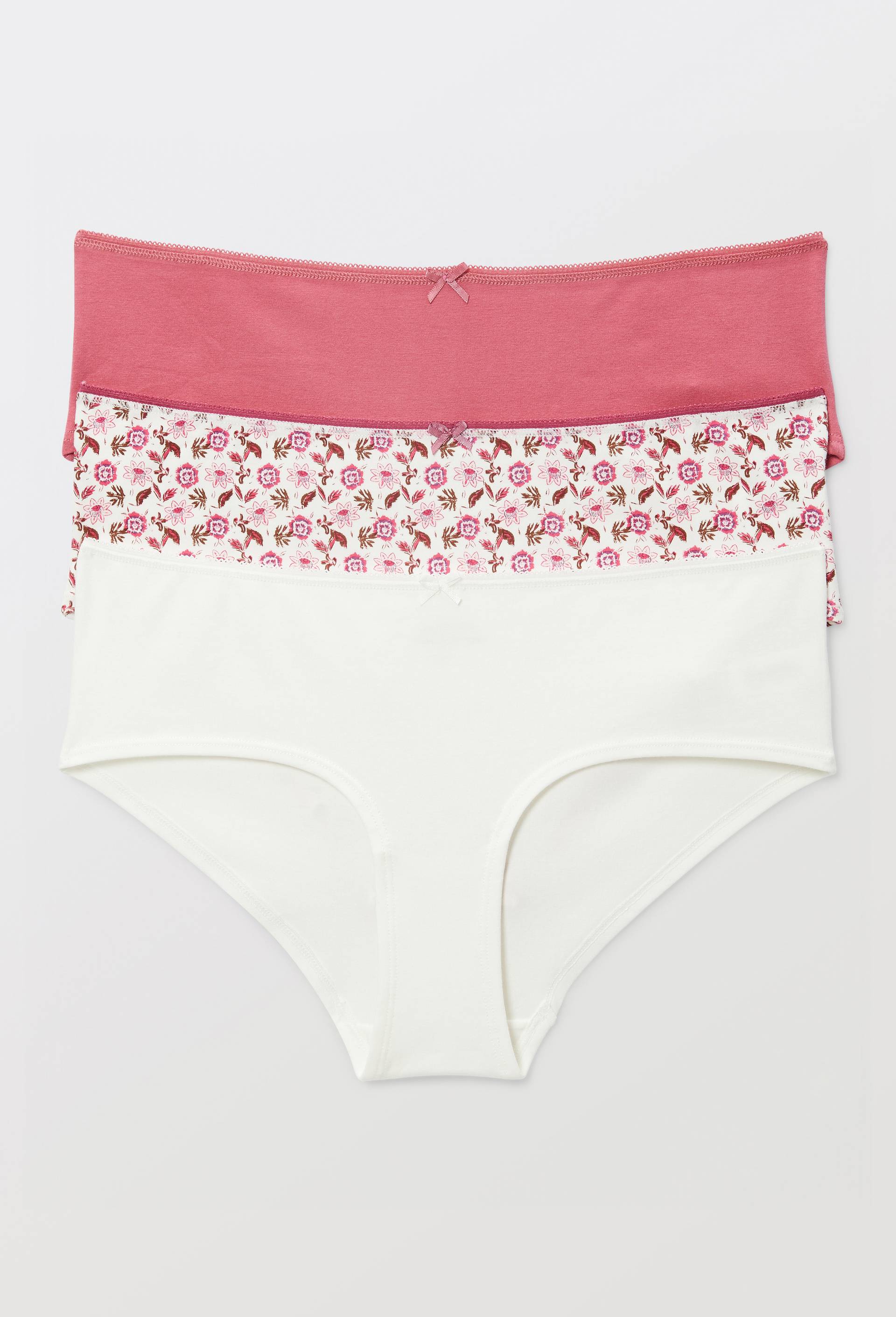 Lot de 3 shorties GARANCE en coton BIO GOTS, Rose fonc&eacute;, large image number 0.0
