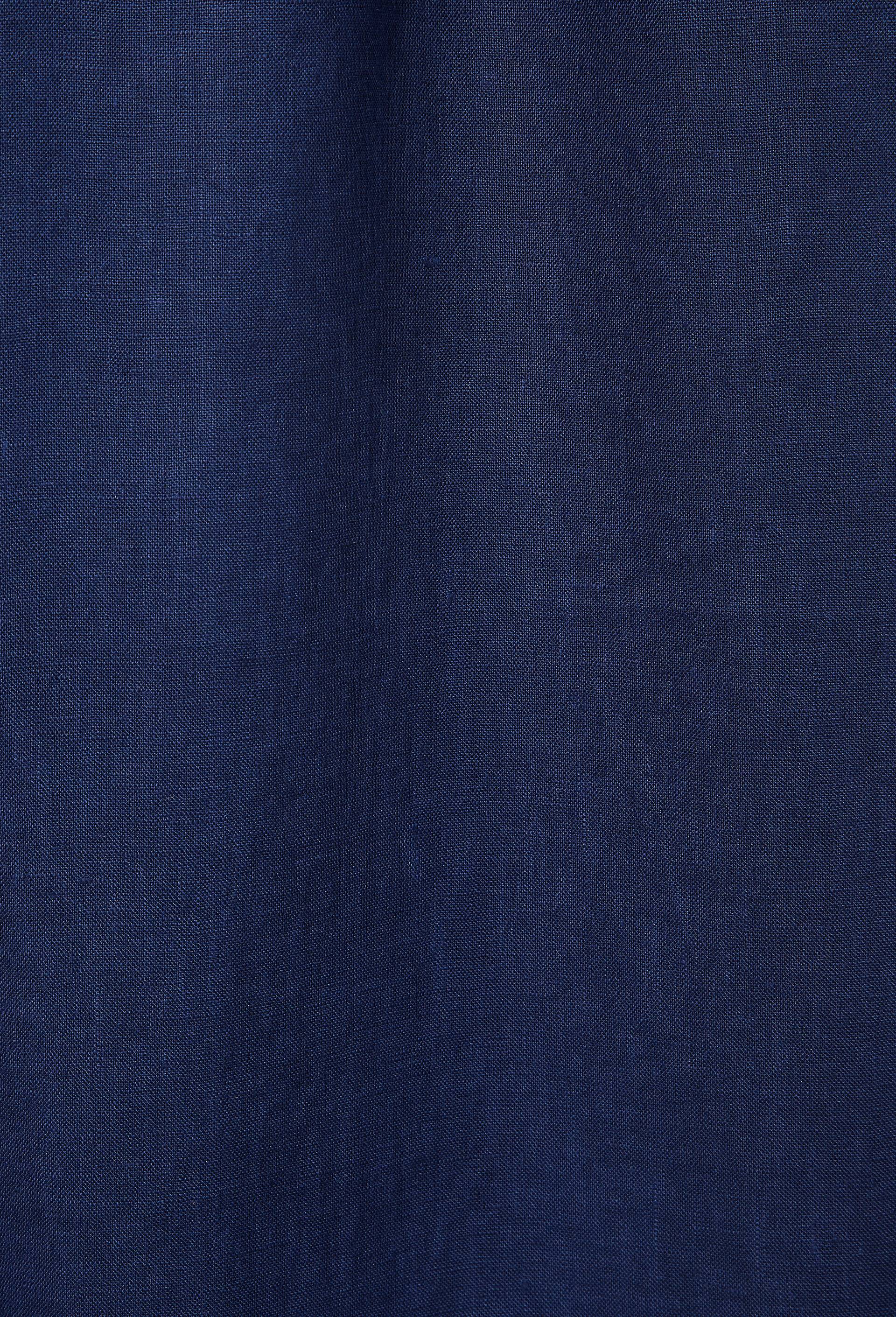 Pantalon large &agrave; taille &eacute;lastiqu&eacute;e en lin, Bleu fonc&eacute;, large image number 5.0