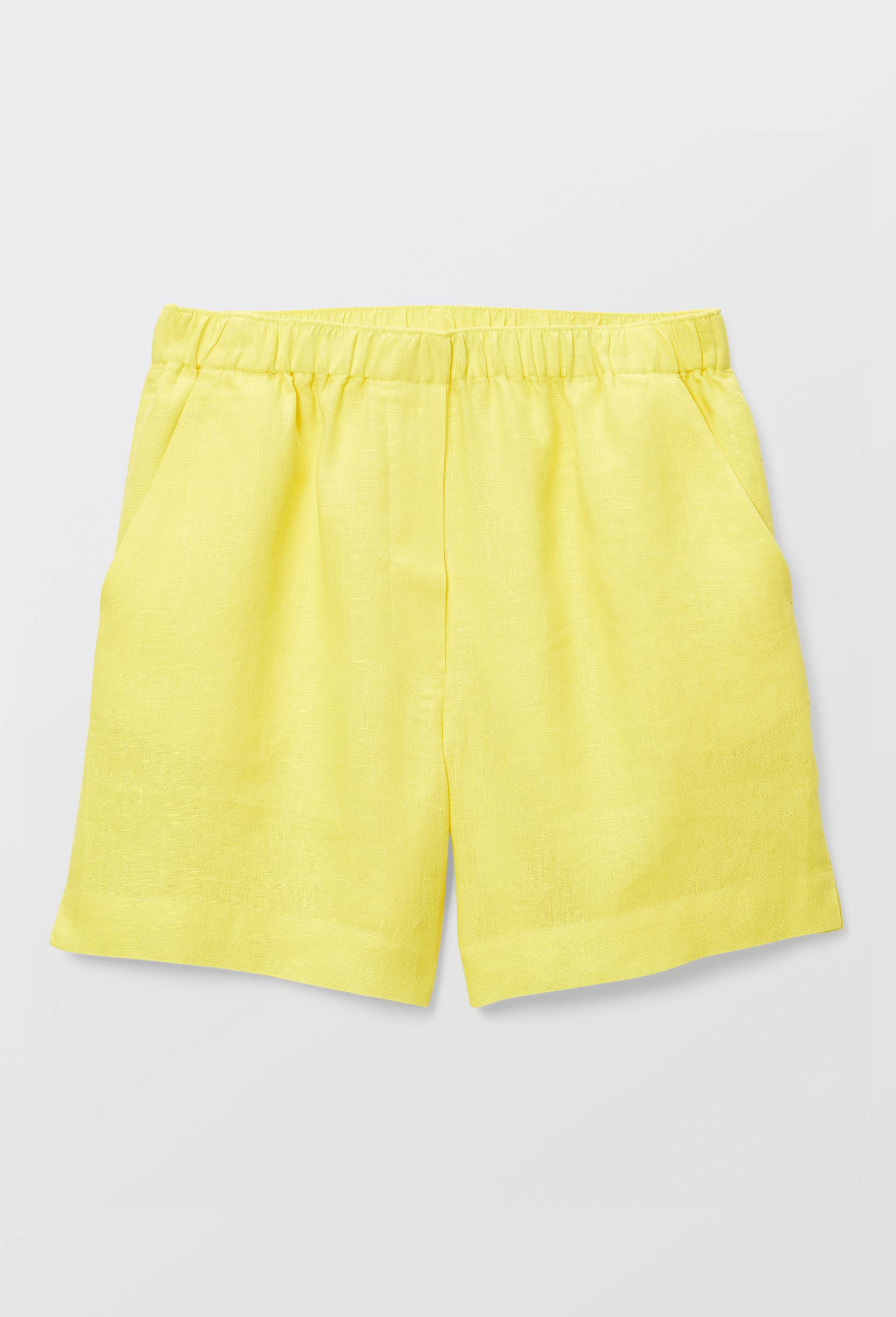 Short en lin, Jaune, large image number 2.0
