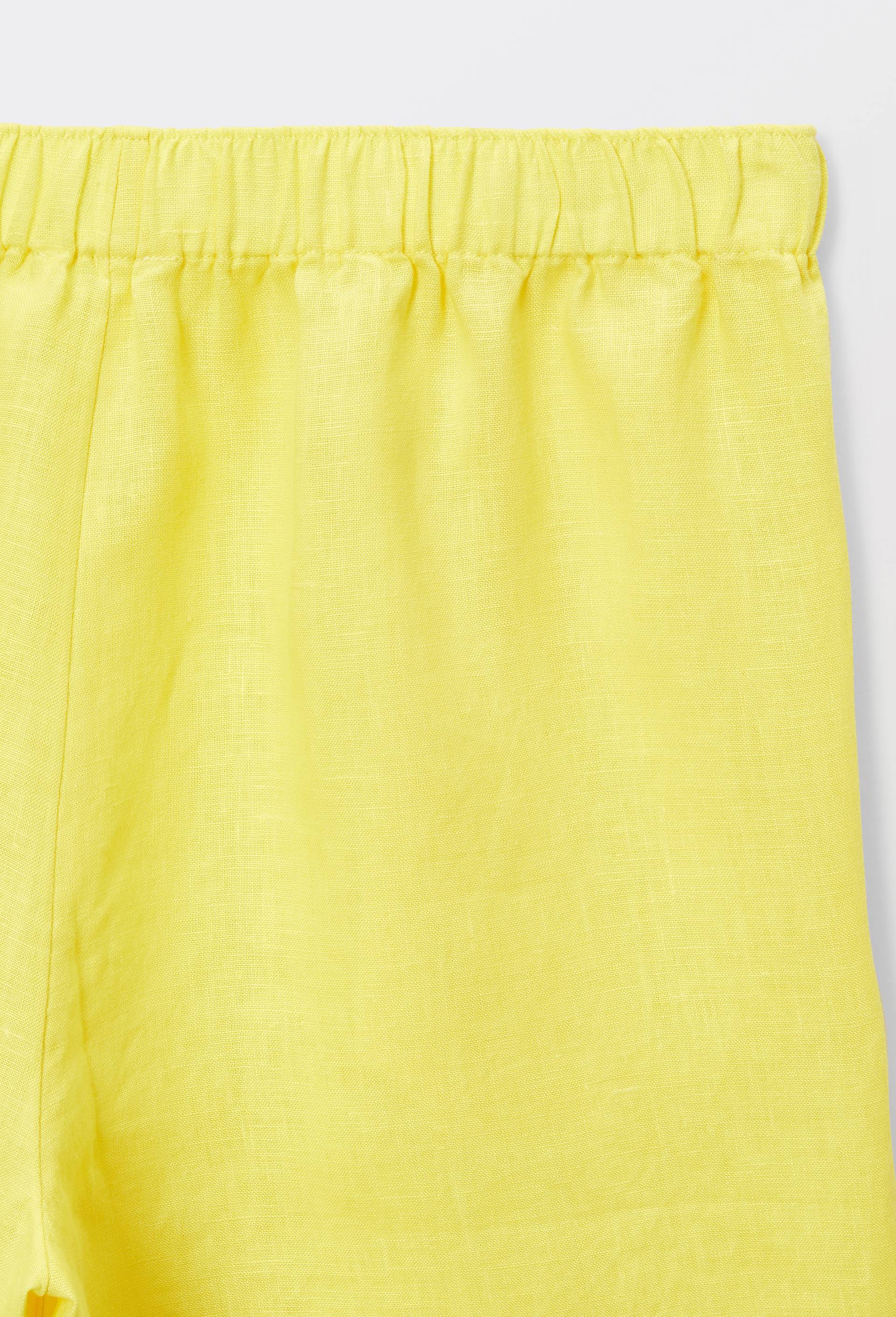 Short en lin, Jaune, large image number 4
