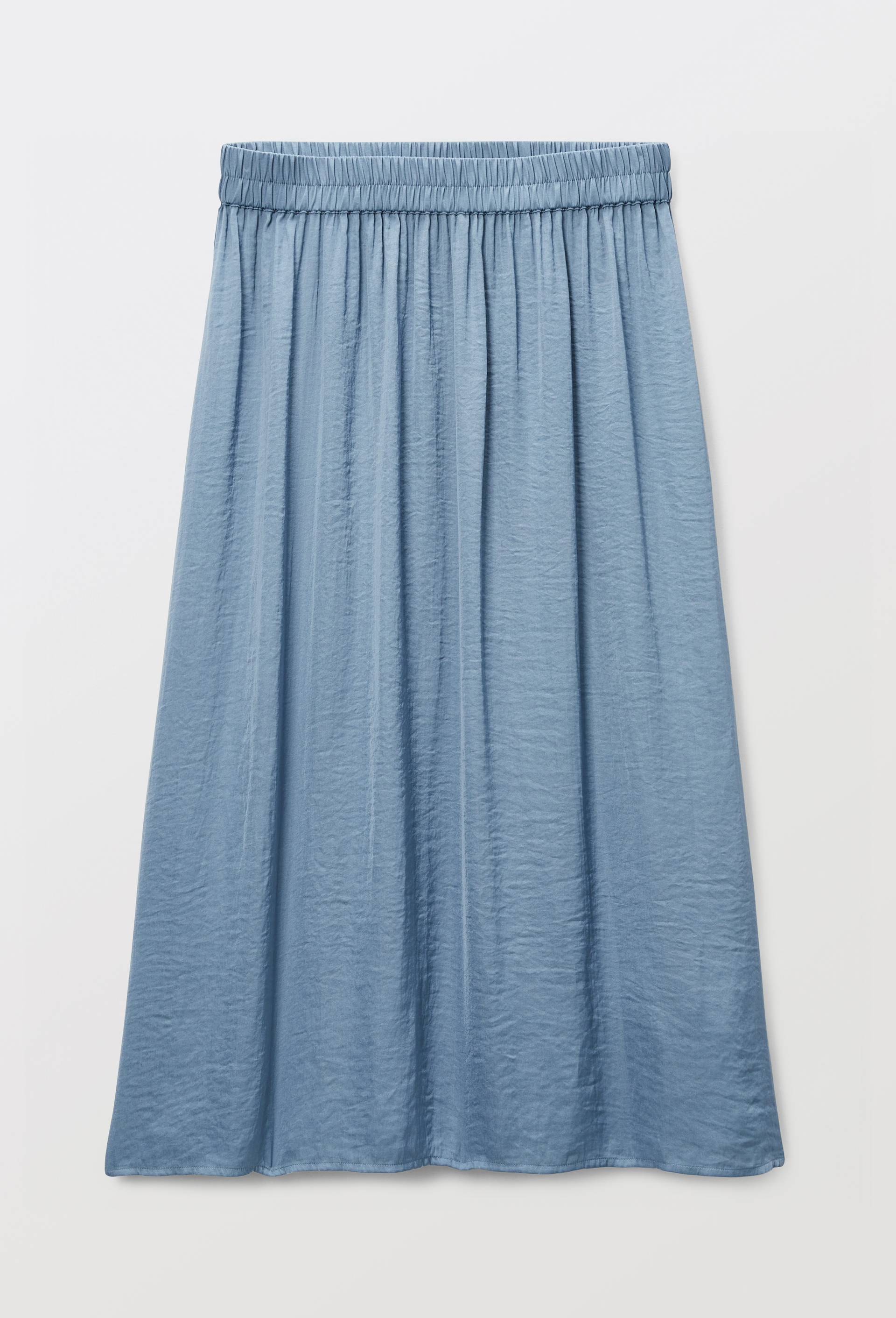 Jupe midi satin&eacute;e, Bleu, large image number 2