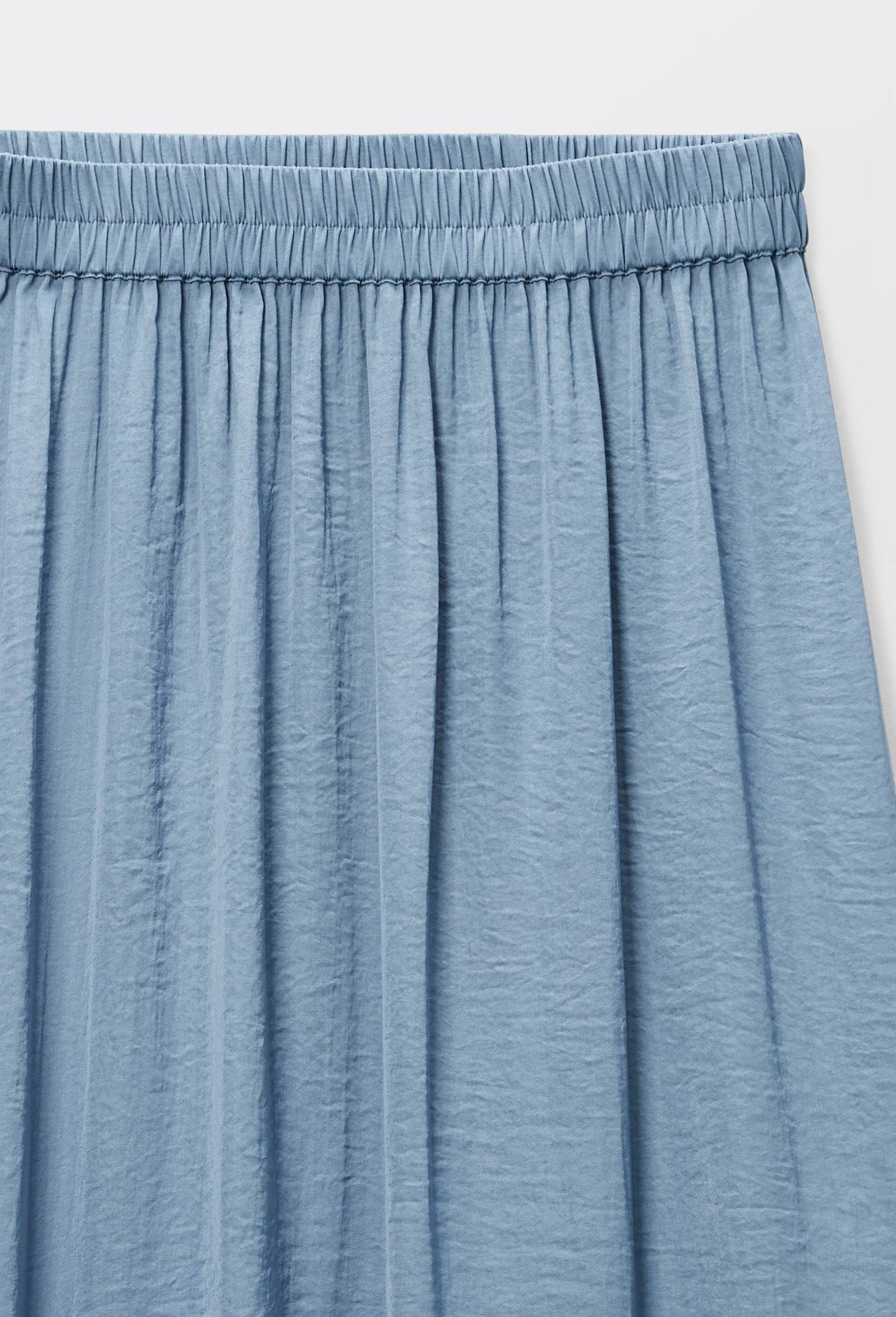 Jupe midi satin&eacute;e, Bleu, large image number 3.0