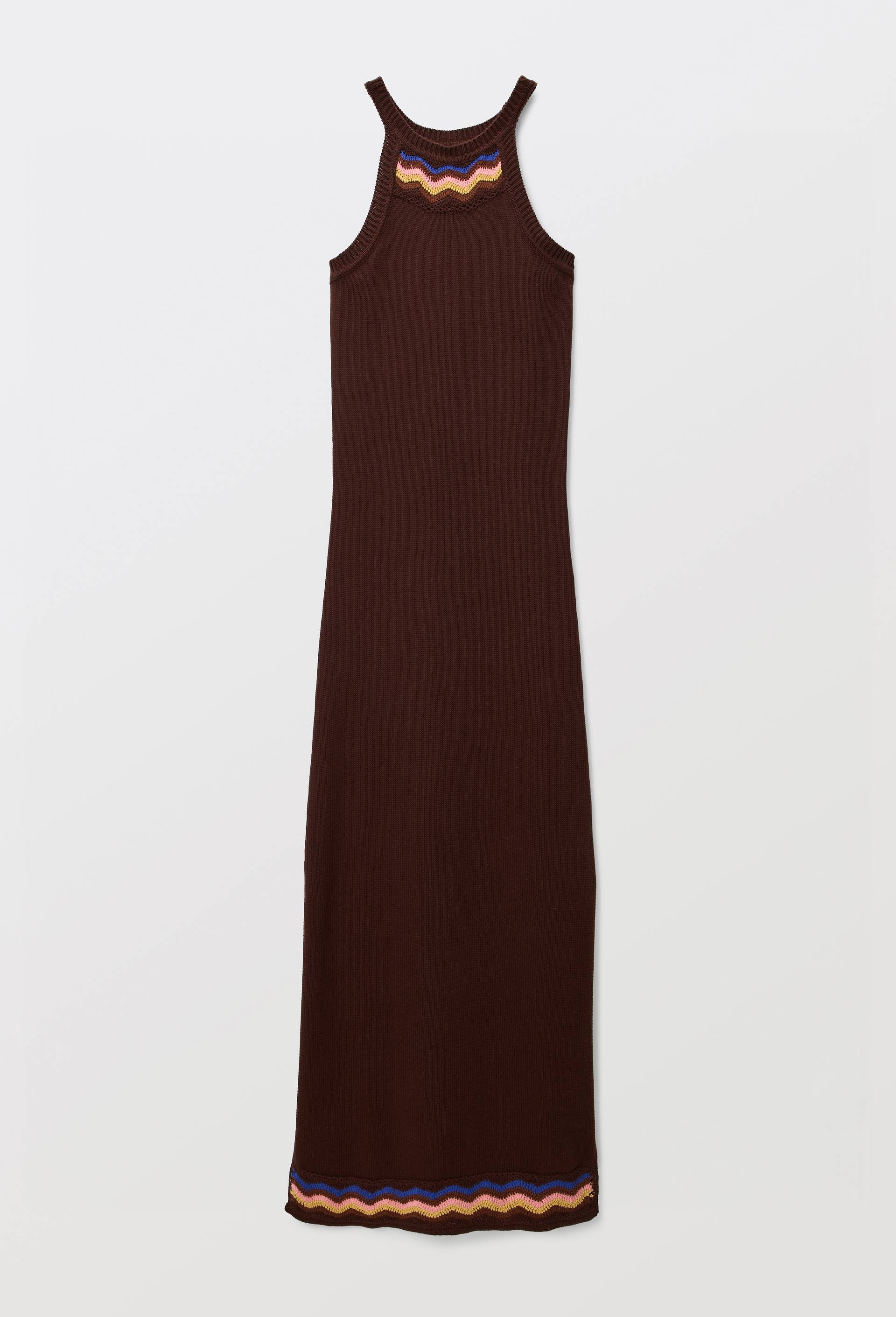 Robe point crochet en coton - LOUIS BARTHELEMY x MONOPRIX, Brun, large image number 2