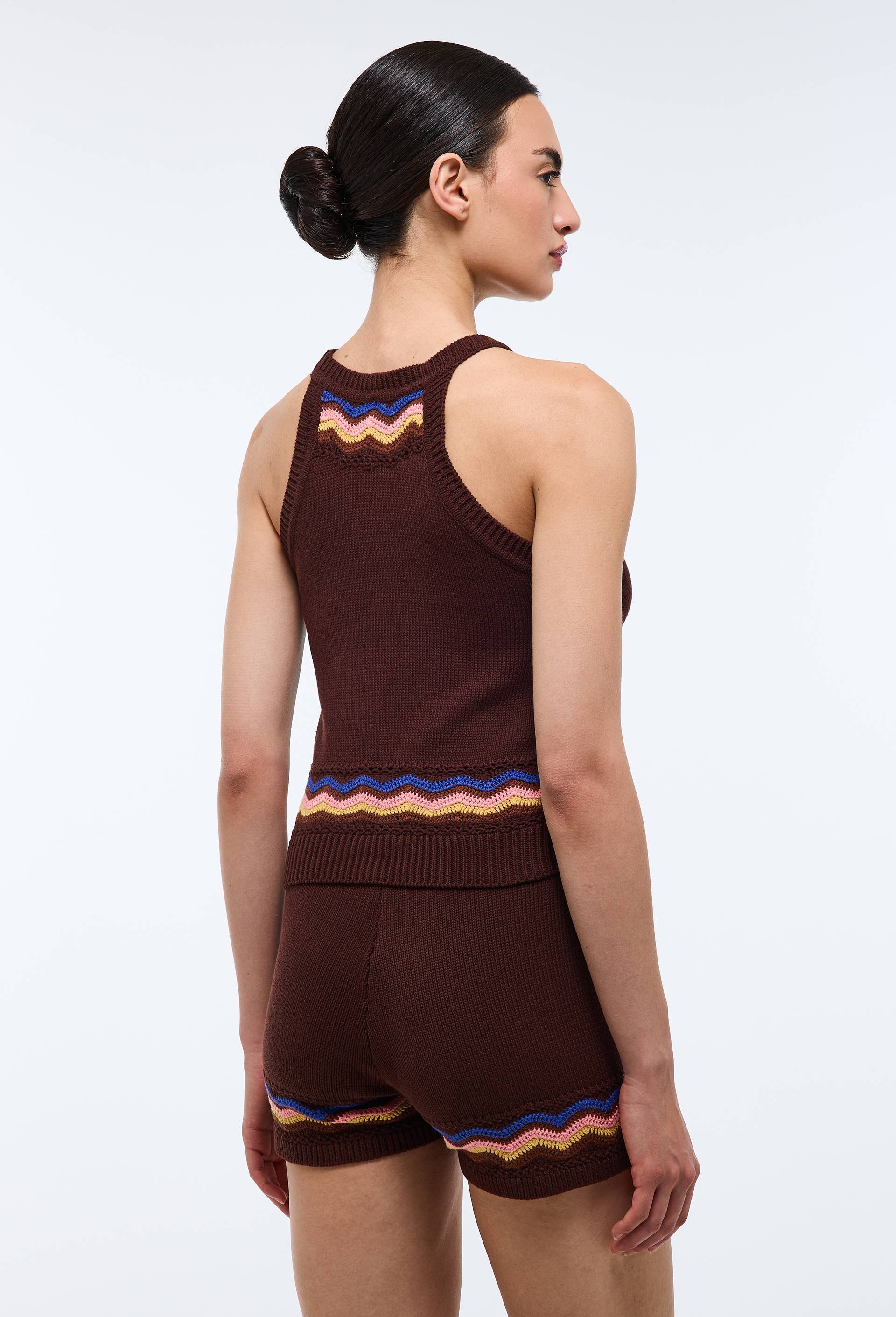Top sans manche point crochet en coton - LOUIS BARTHELEMY x MONOPRIX, Brun, large image number 2