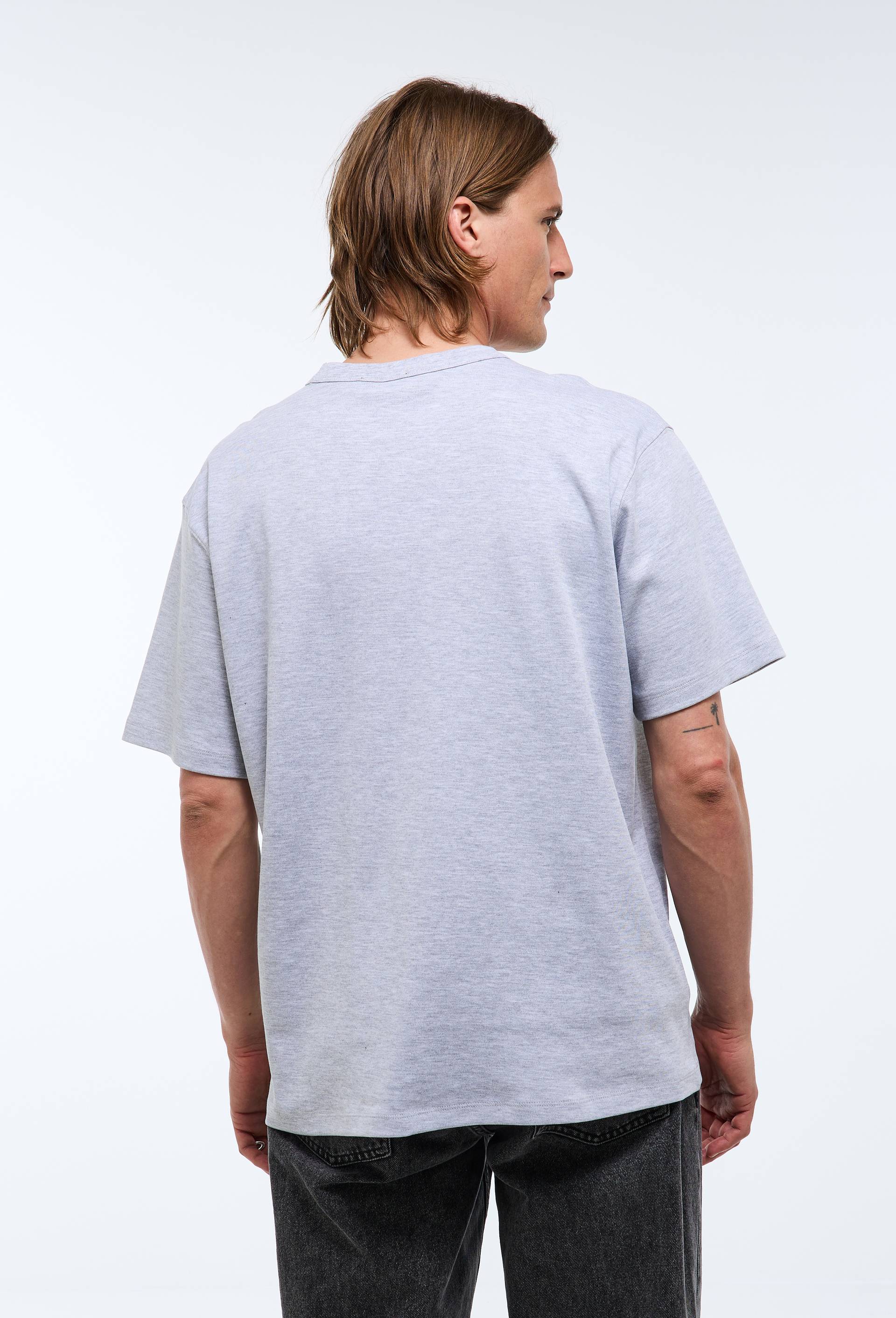 T-shirt manches courtes interlock en coton BIO GOTS, Gris, large image number 1.0