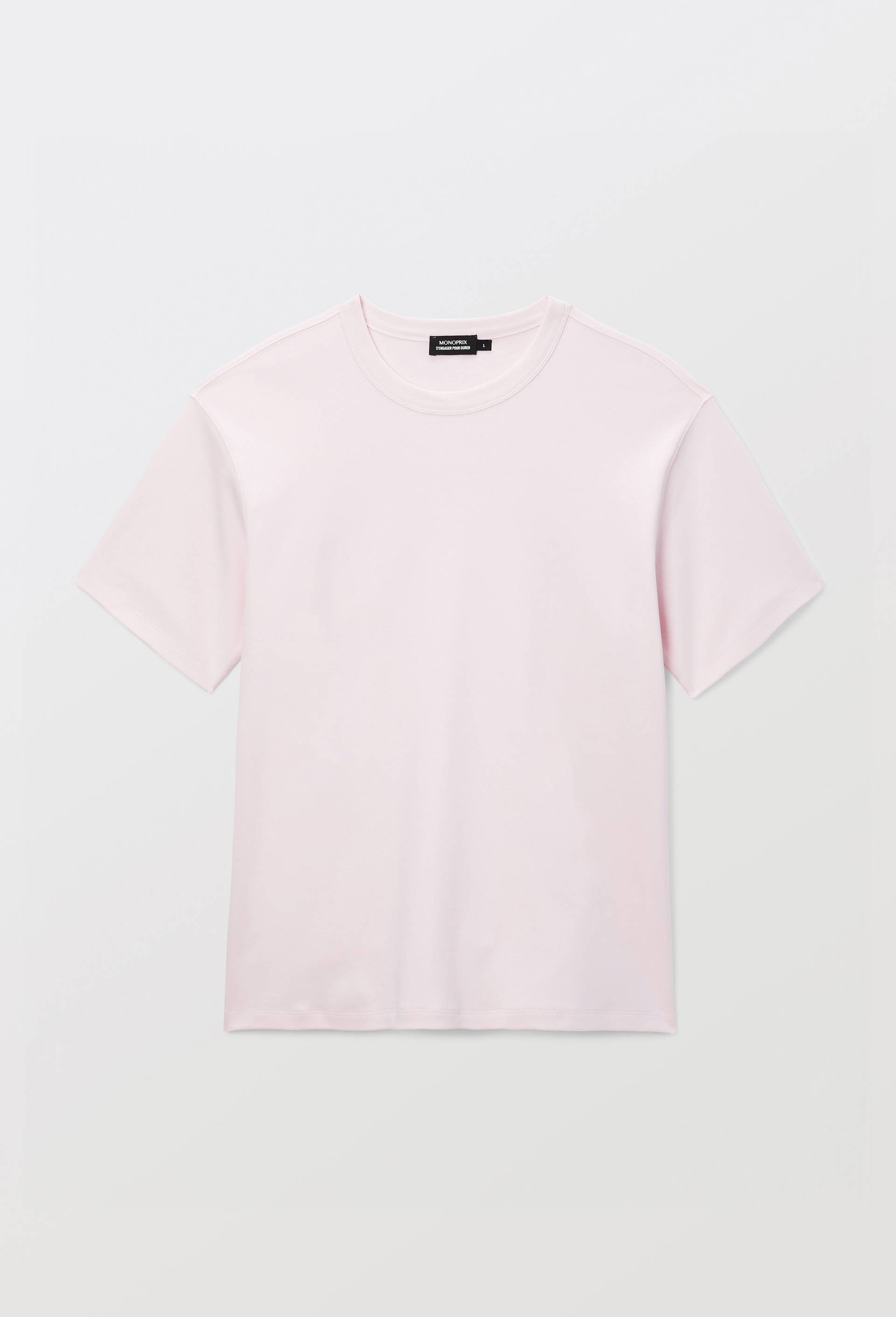 T-shirt manches courtes interlock en coton BIO GOTS, Rose, large image number 0.0