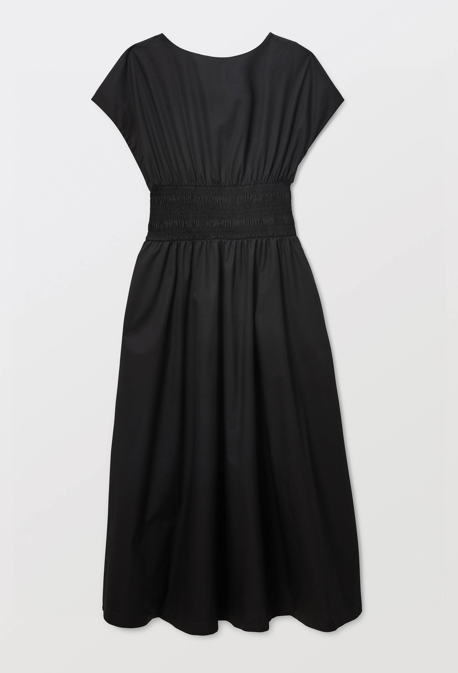 Robe midi cintr&eacute;e en coton BIO GOTS, Noir, large image number 2.0