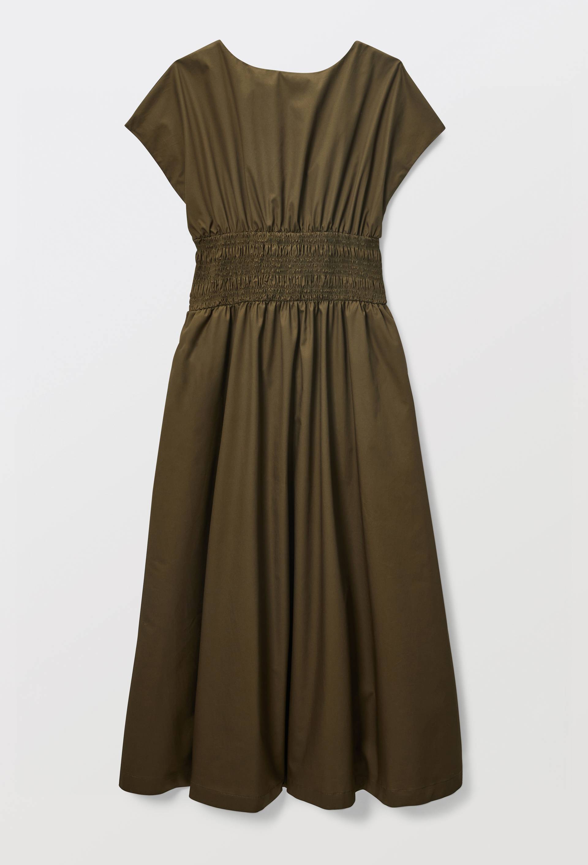 Robe midi cintr&eacute;e en coton BIO GOTS, Vert fonc&eacute;, large image number 2