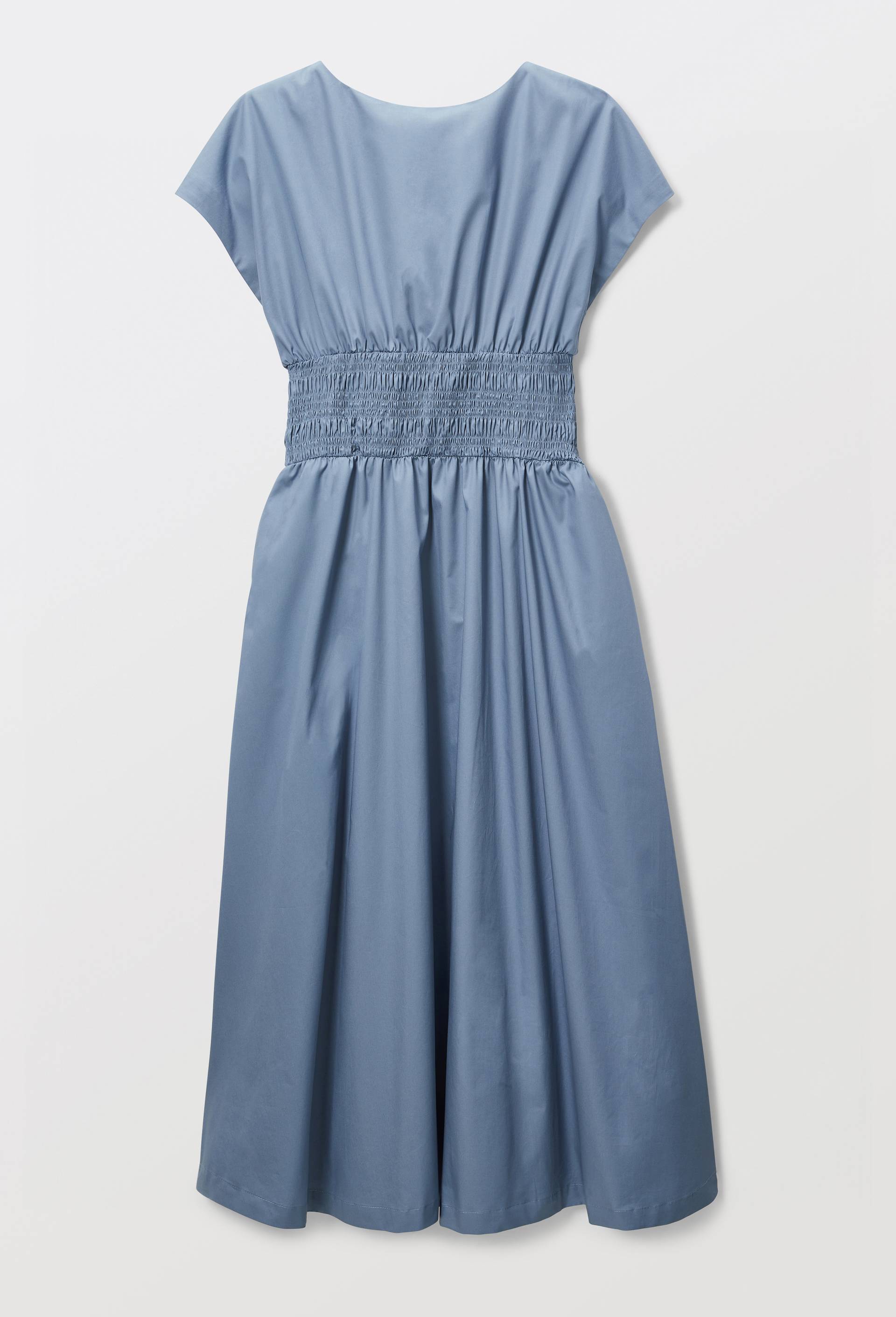 Robe midi cintr&eacute;e en coton BIO GOTS, Bleu, large image number 2