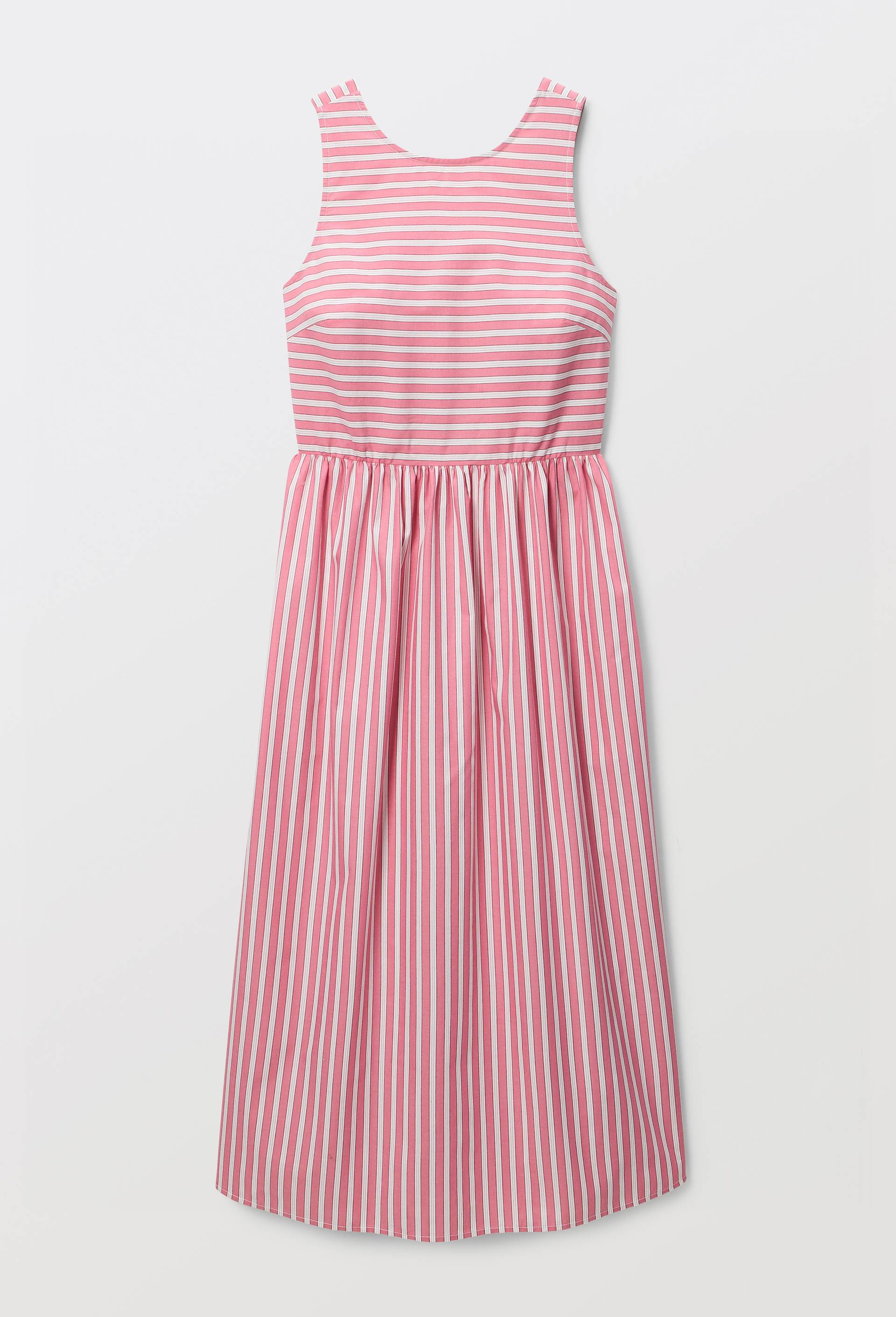 Robe midi ray&eacute;e en coton BIO GOTS, Rose, large image number 3.0
