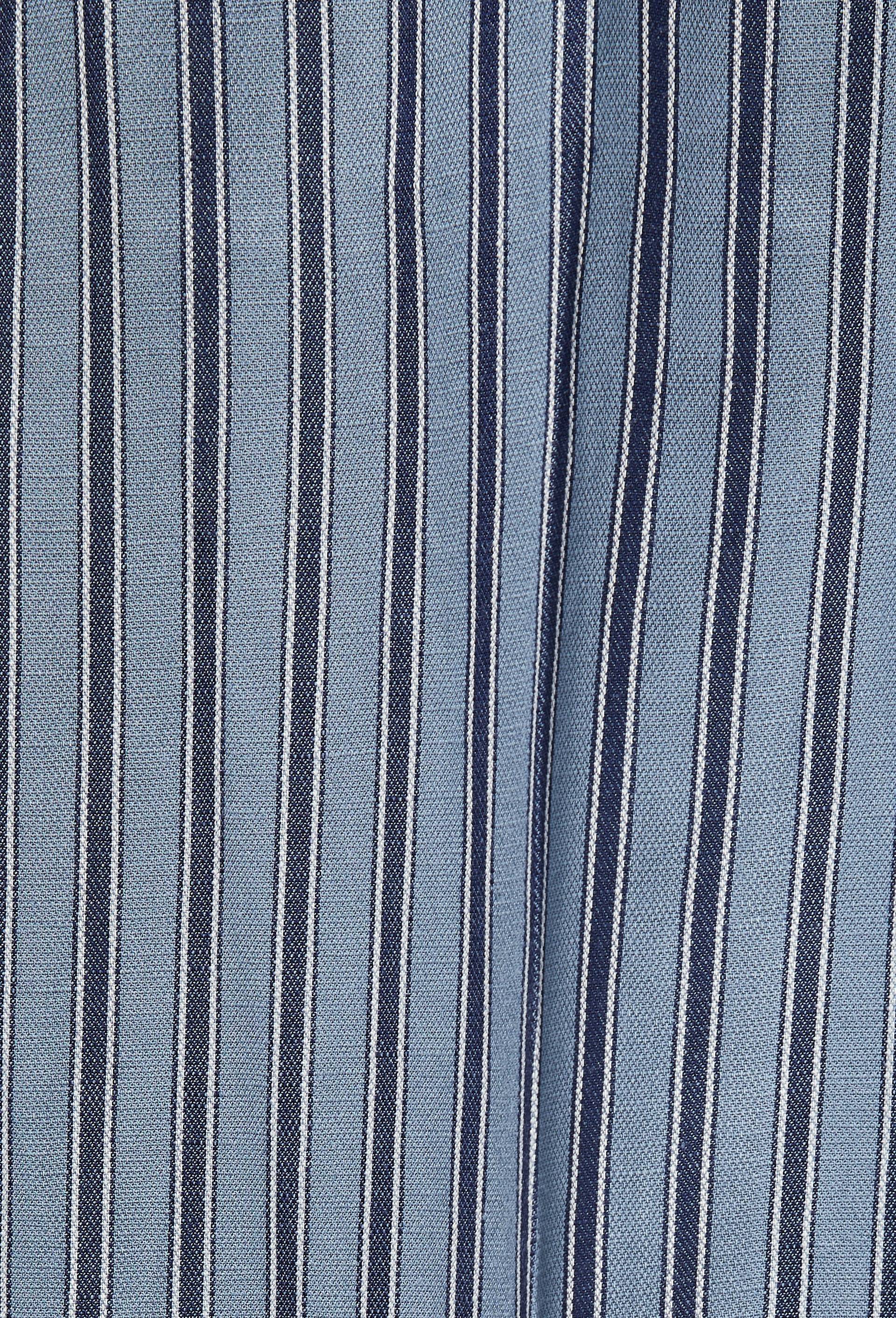 Pantalon large ray&eacute; contenant du lin, Bleu, large image number 5.0