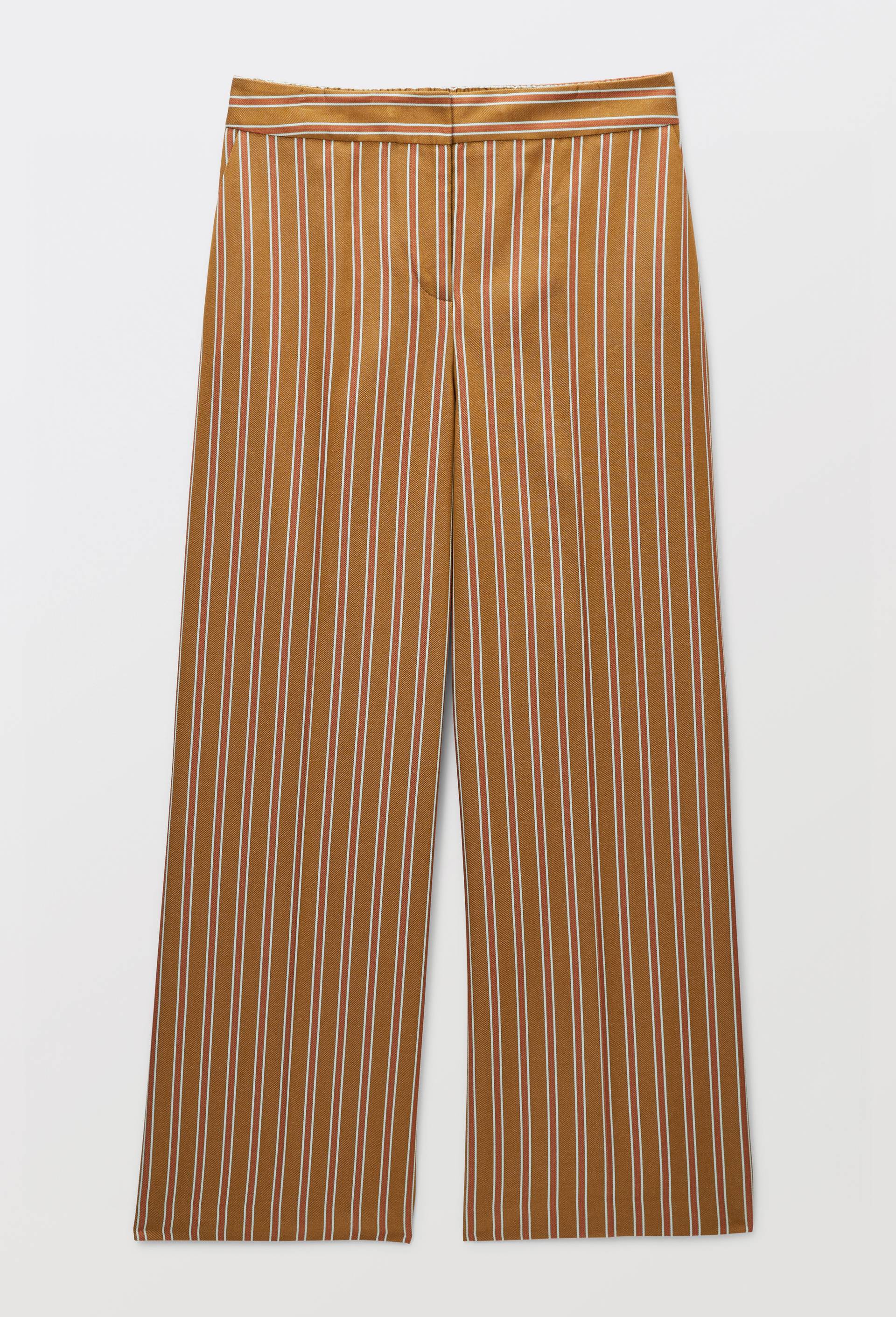 Pantalon large en coton ray&eacute;, Jaune fonc&eacute;, large image number 4