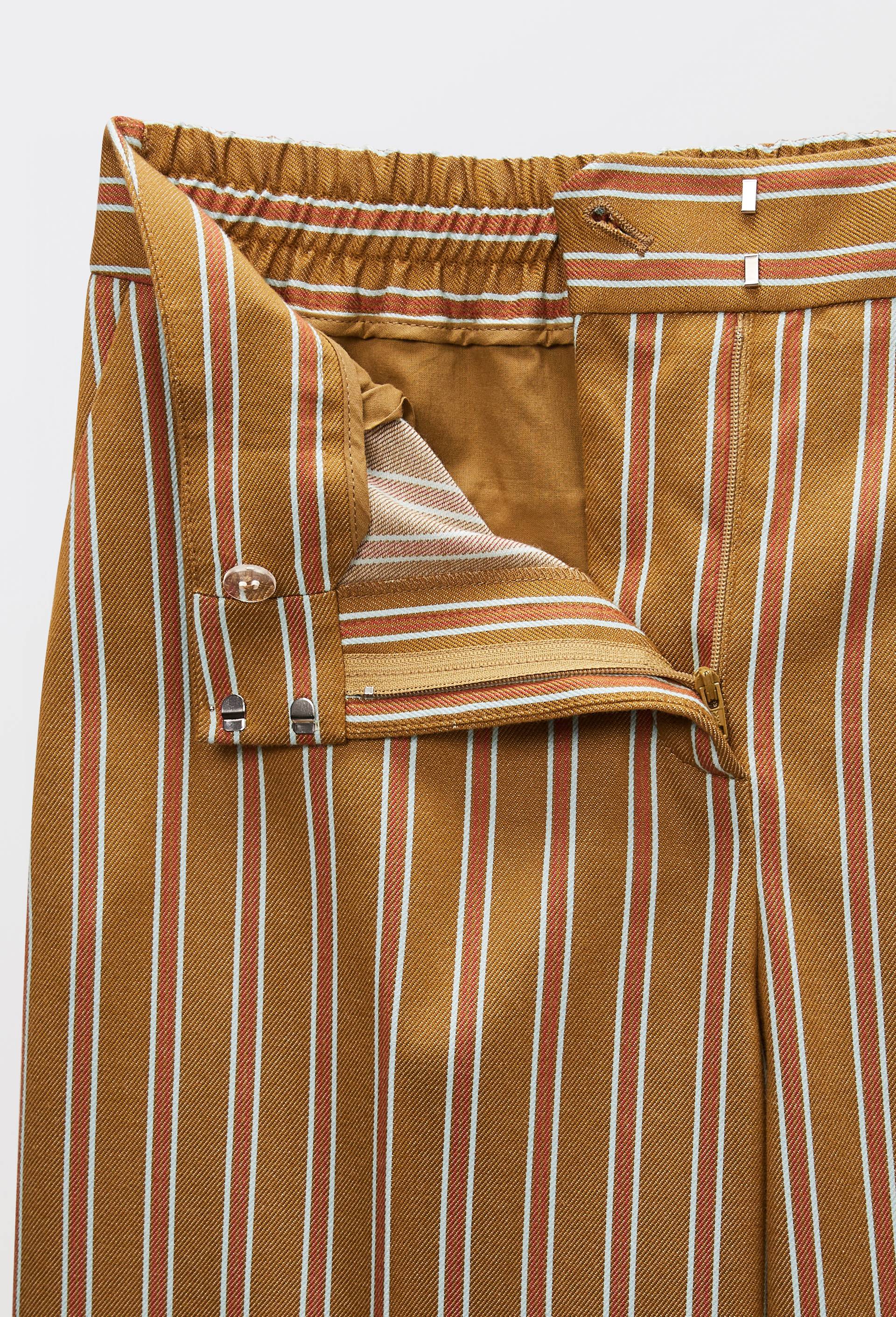 Pantalon large en coton ray&eacute;, Jaune fonc&eacute;, large image number 5