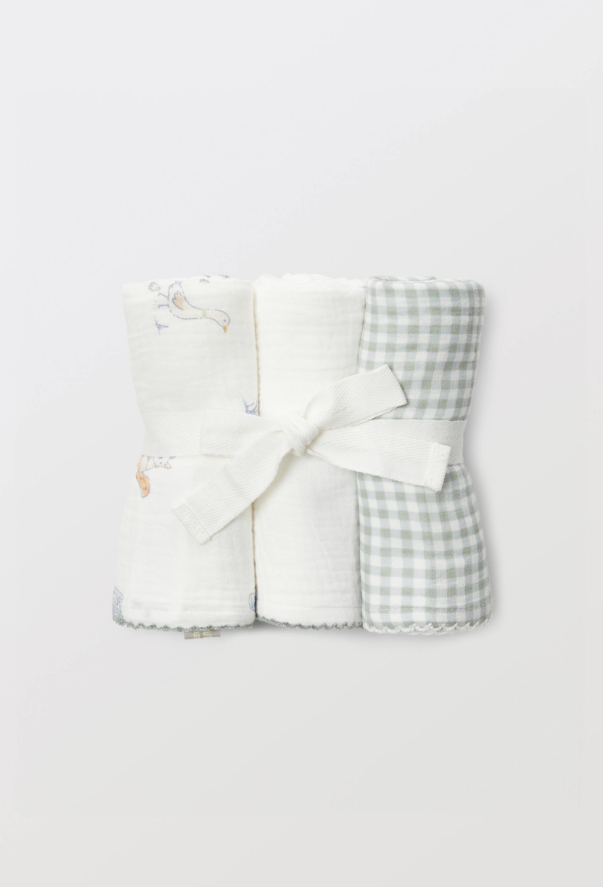 Bout'Chou - Lot de 3 langes imprimés en gaze de coton BIO GOTS