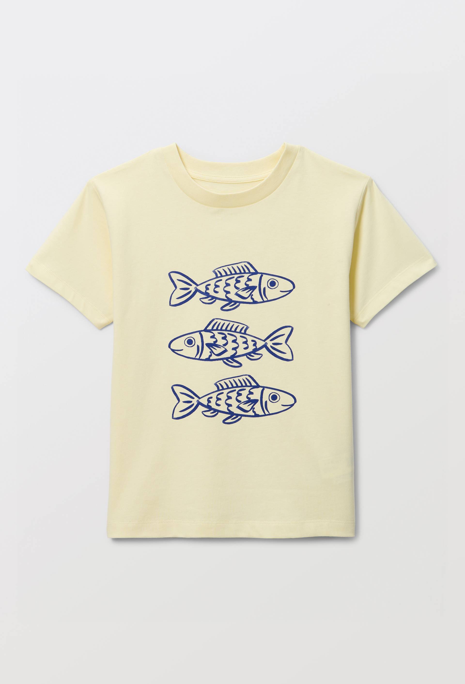 T-shirt manches courtes imprim&eacute; en coton BIO GOTS, Jaune clair, large image number 1.0