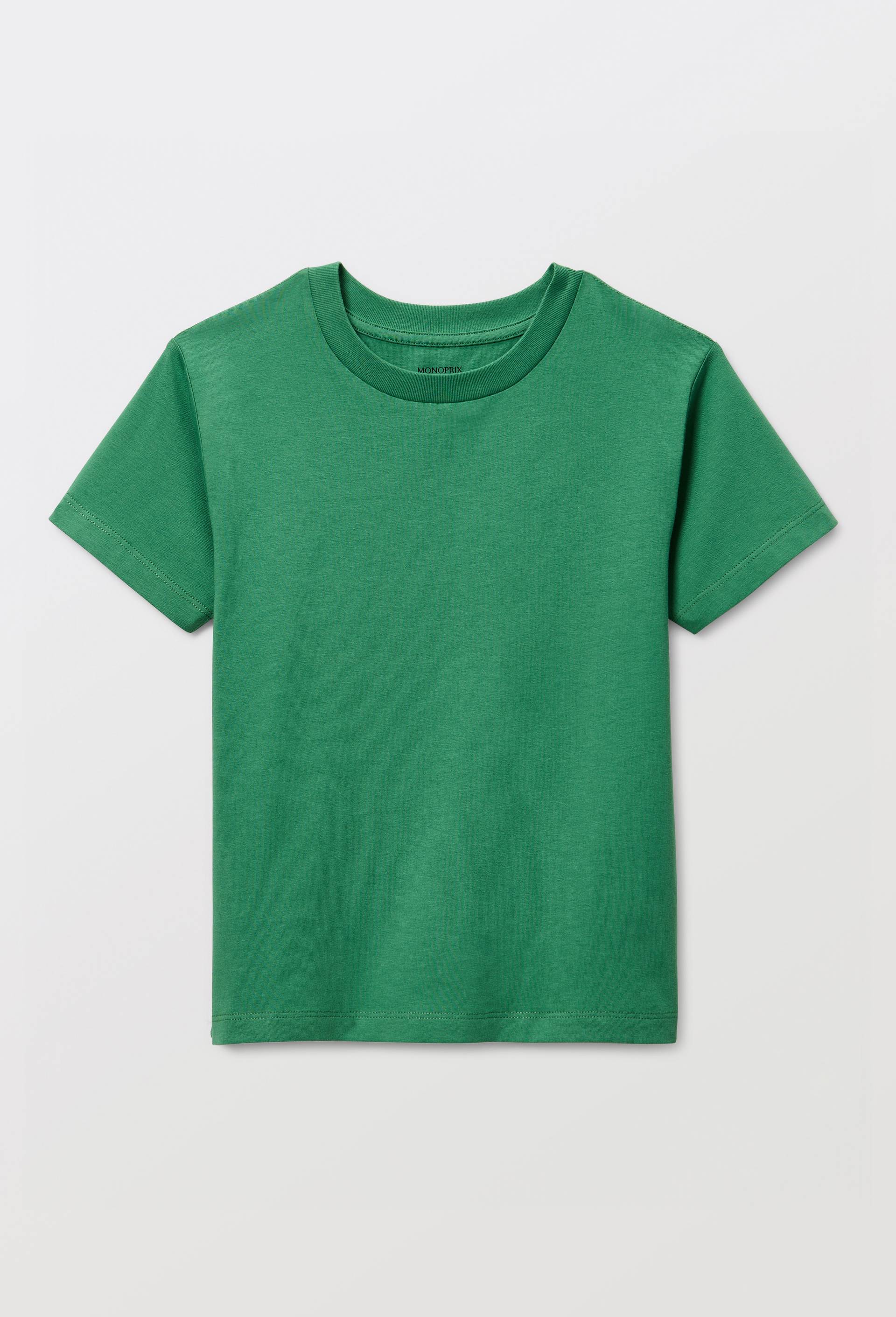 T-shirt manches courtes uni en coton BIO GOTS, Vert, large image number 1