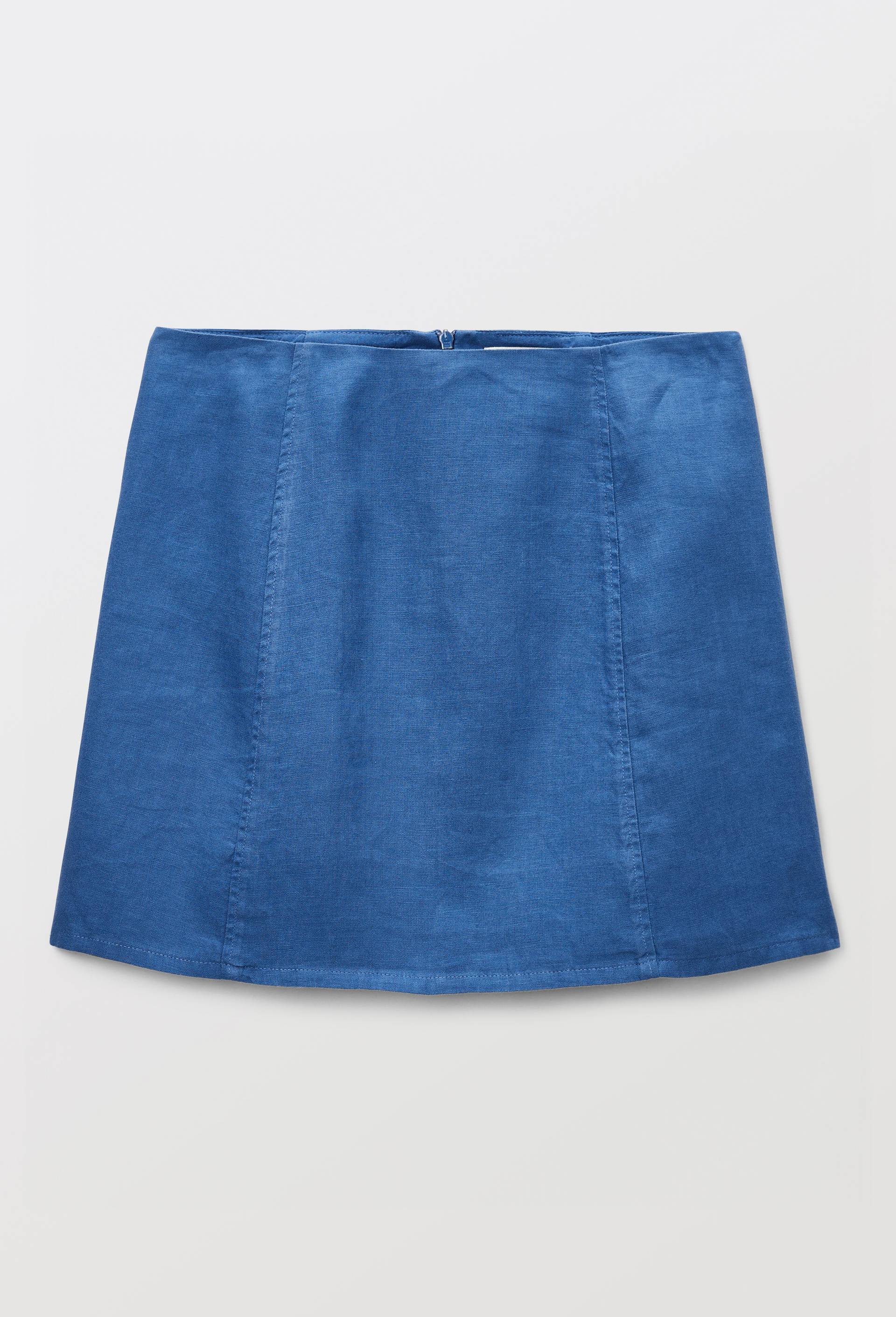 Jupe courte en lin, Bleu, large image number 2