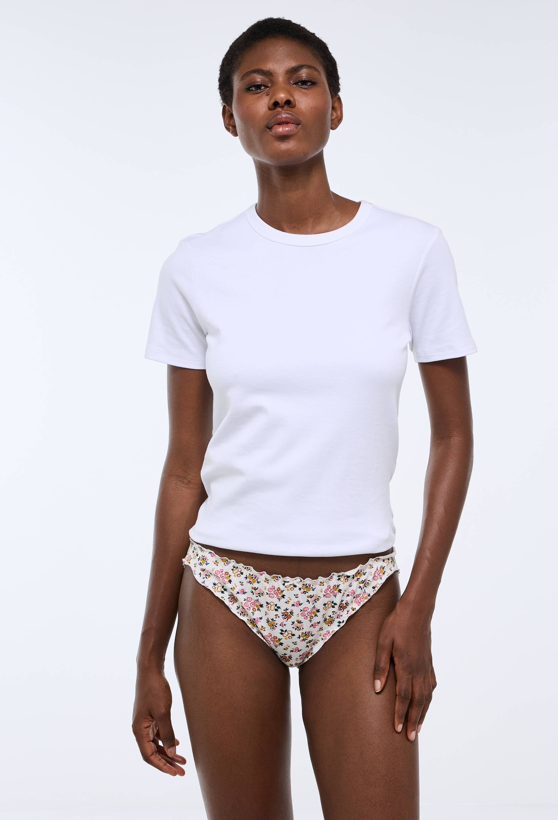 Lot de 3 culottes froufrou JULIE en coton BIO, Ecru, large image number 3