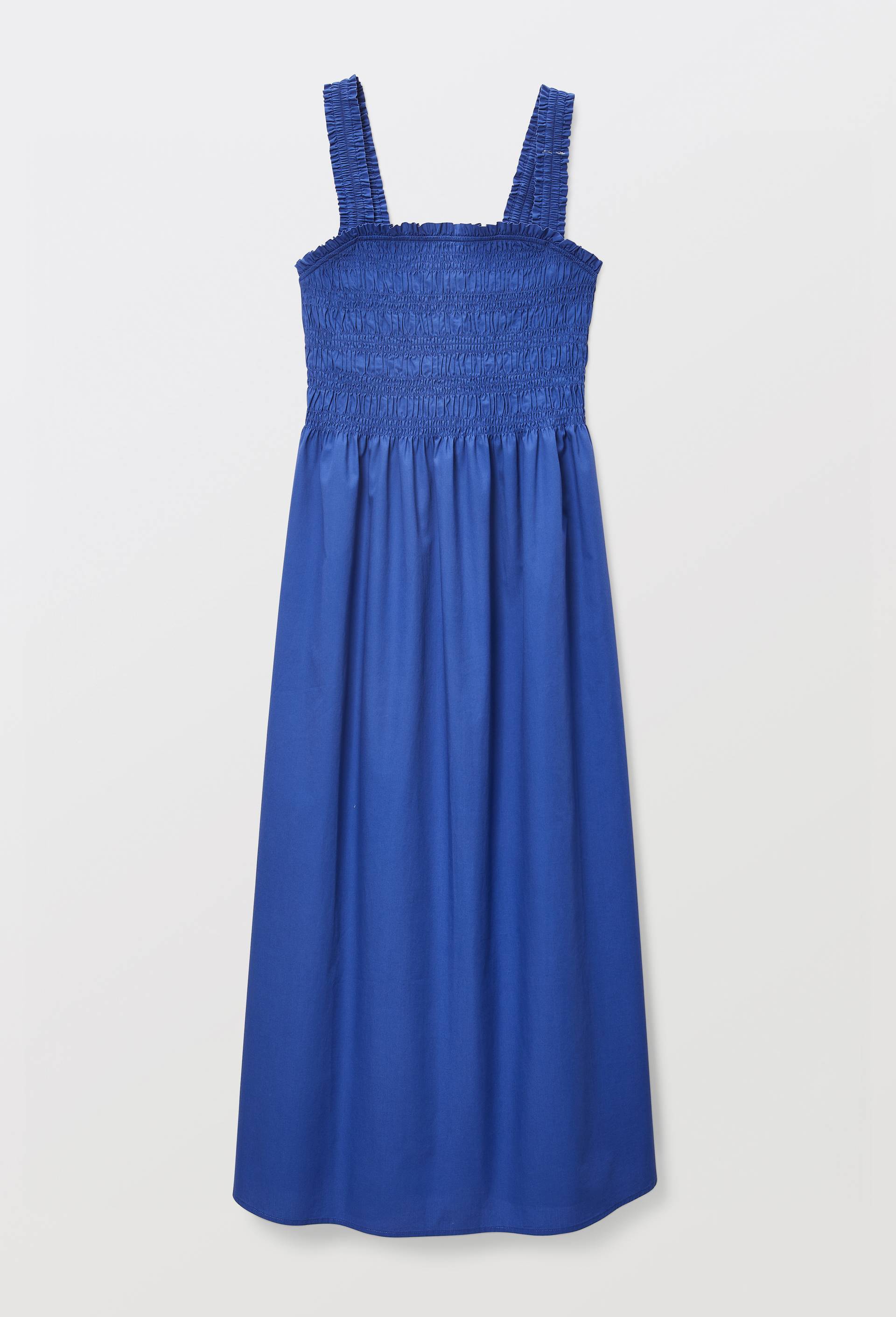 Robe midi smock&eacute;e en coton BIO GOTS, Bleu, large image number 3
