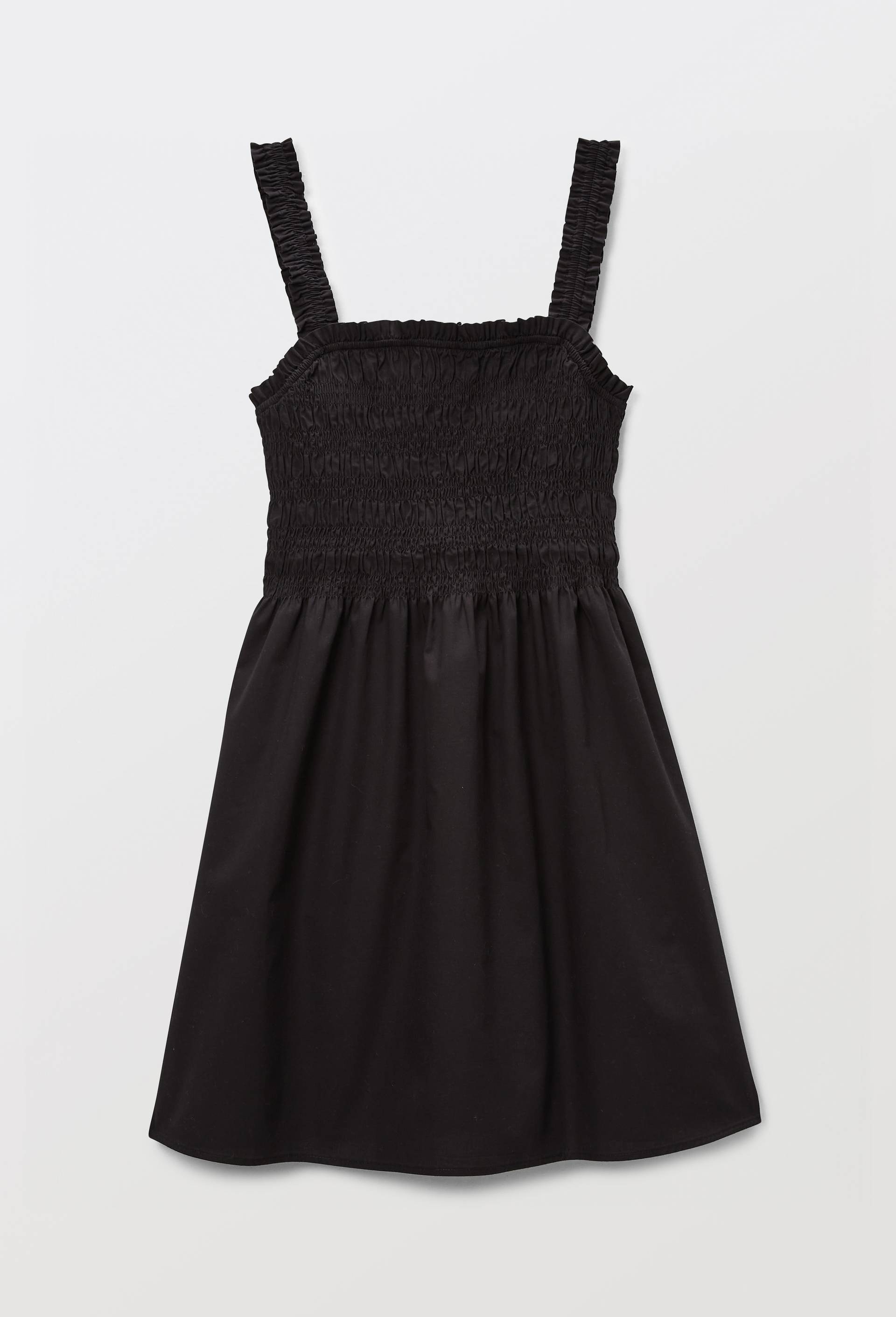 Robe courte smock&eacute;e en coton BIO GOTS, Noir, large image number 2