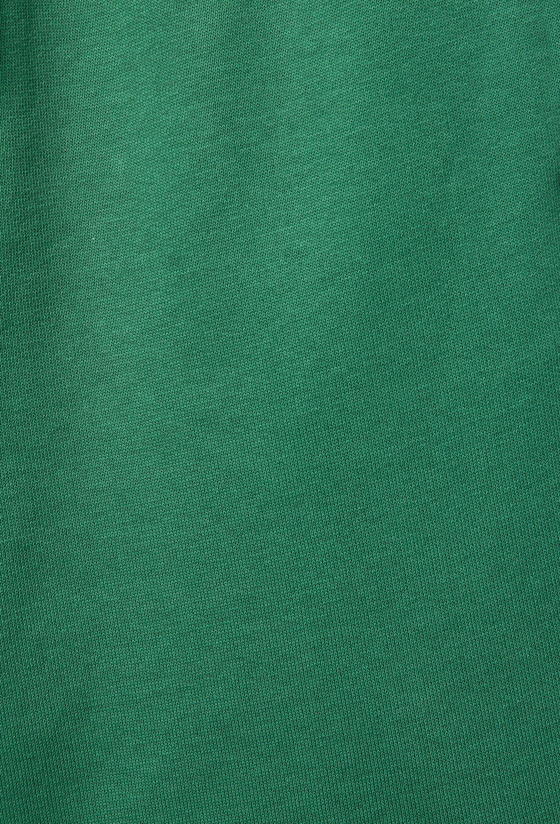 Bermuda &eacute;lastiqu&eacute; en molleton uni en coton BIO GOTS, Vert, large image number 4.0