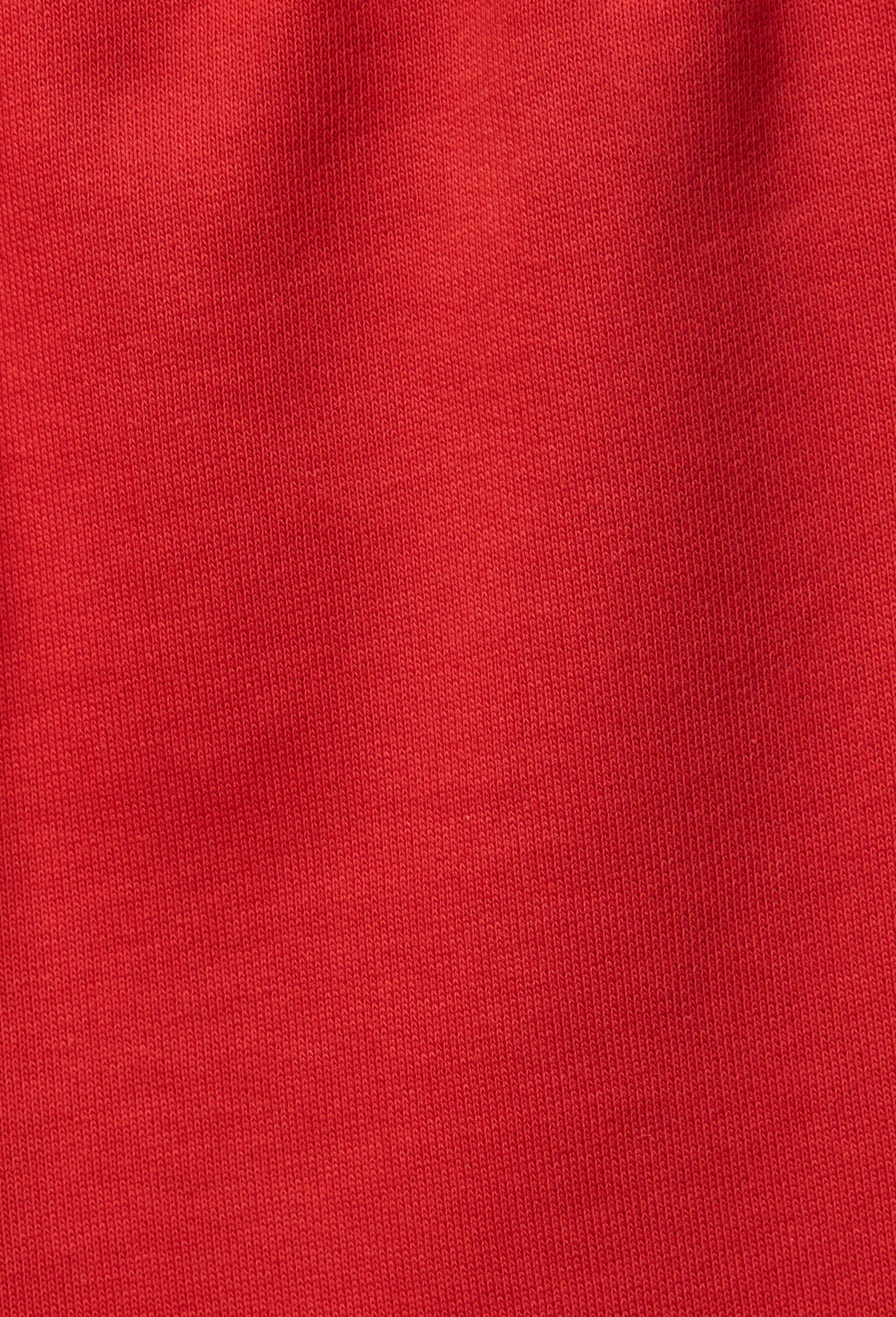 Bermuda &eacute;lastiqu&eacute; en molleton uni en coton BIO GOTS, Rouge, large image number 4