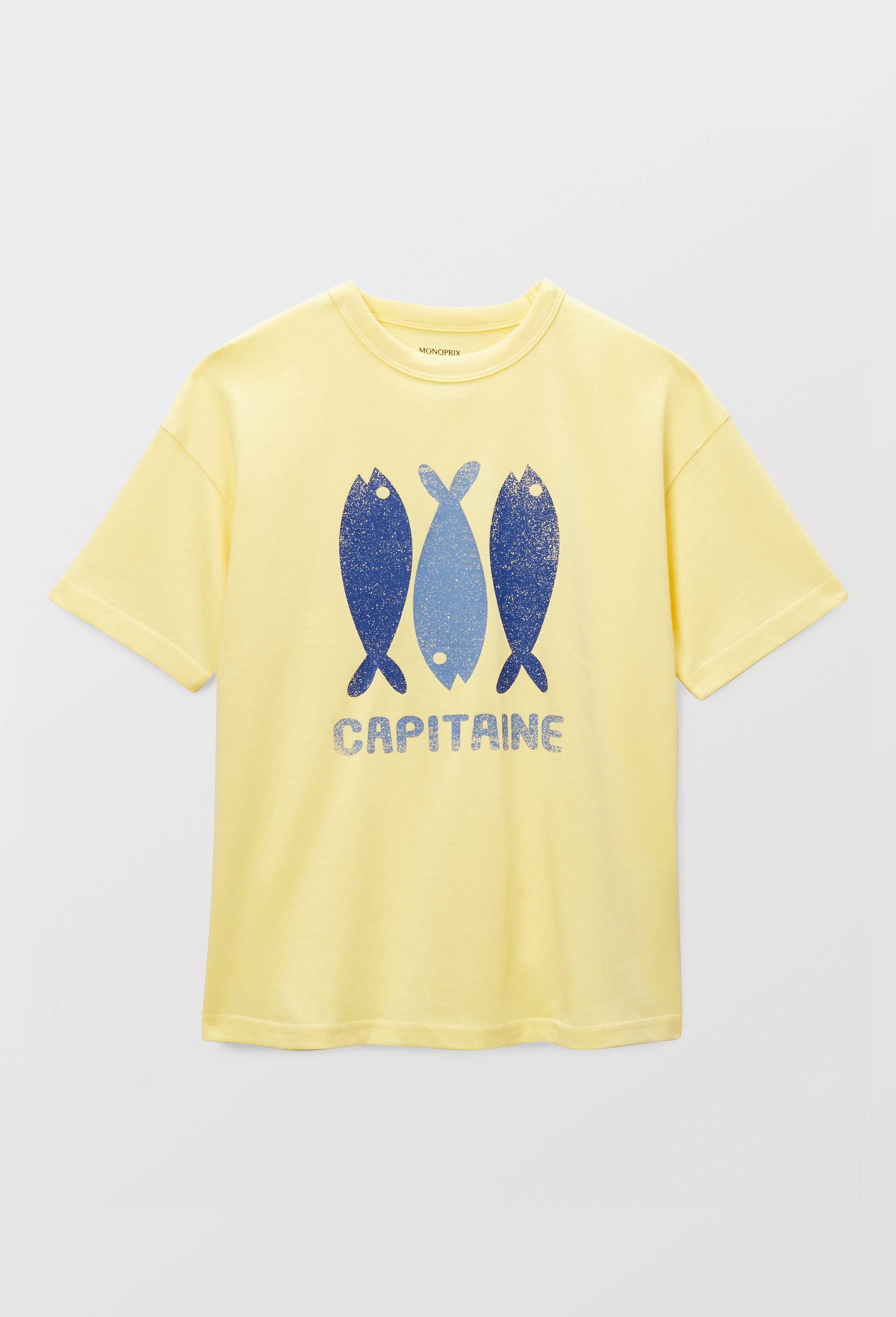 T-shirt manches courtes imprim&eacute; en coton BIO GOTS, Jaune, large image number 2