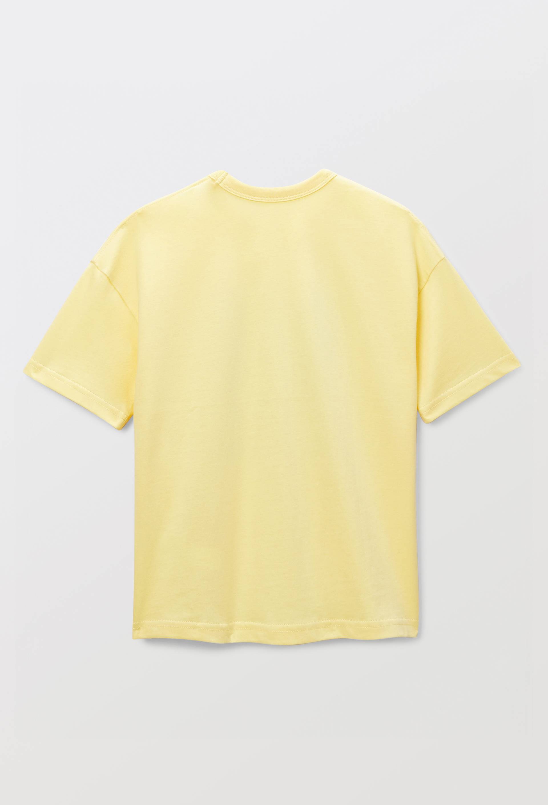 T-shirt manches courtes imprim&eacute; en coton BIO GOTS, Jaune, large image number 3