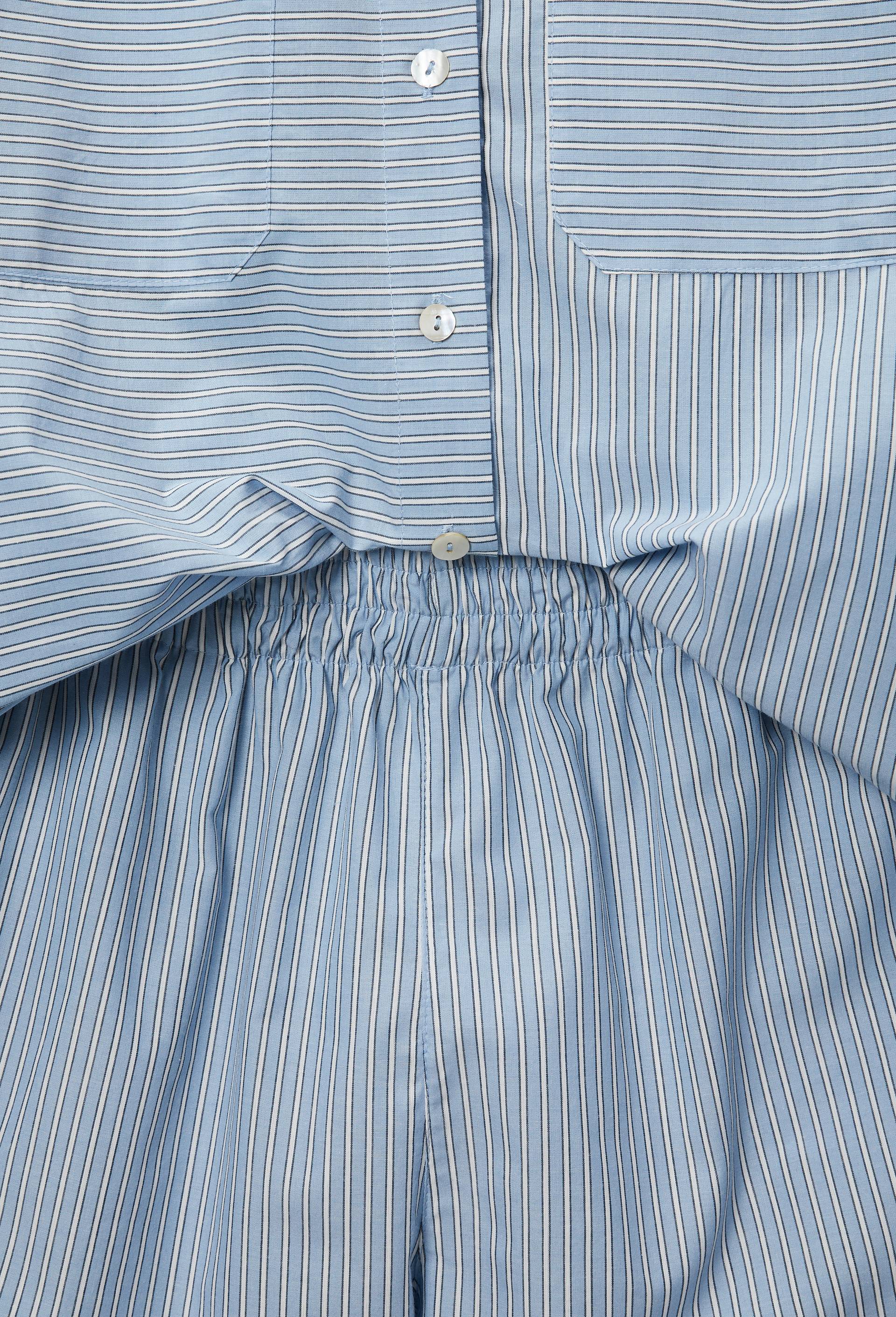 Pyjashort ray&eacute; en coton BIO GOTS, Bleu, large image number 3