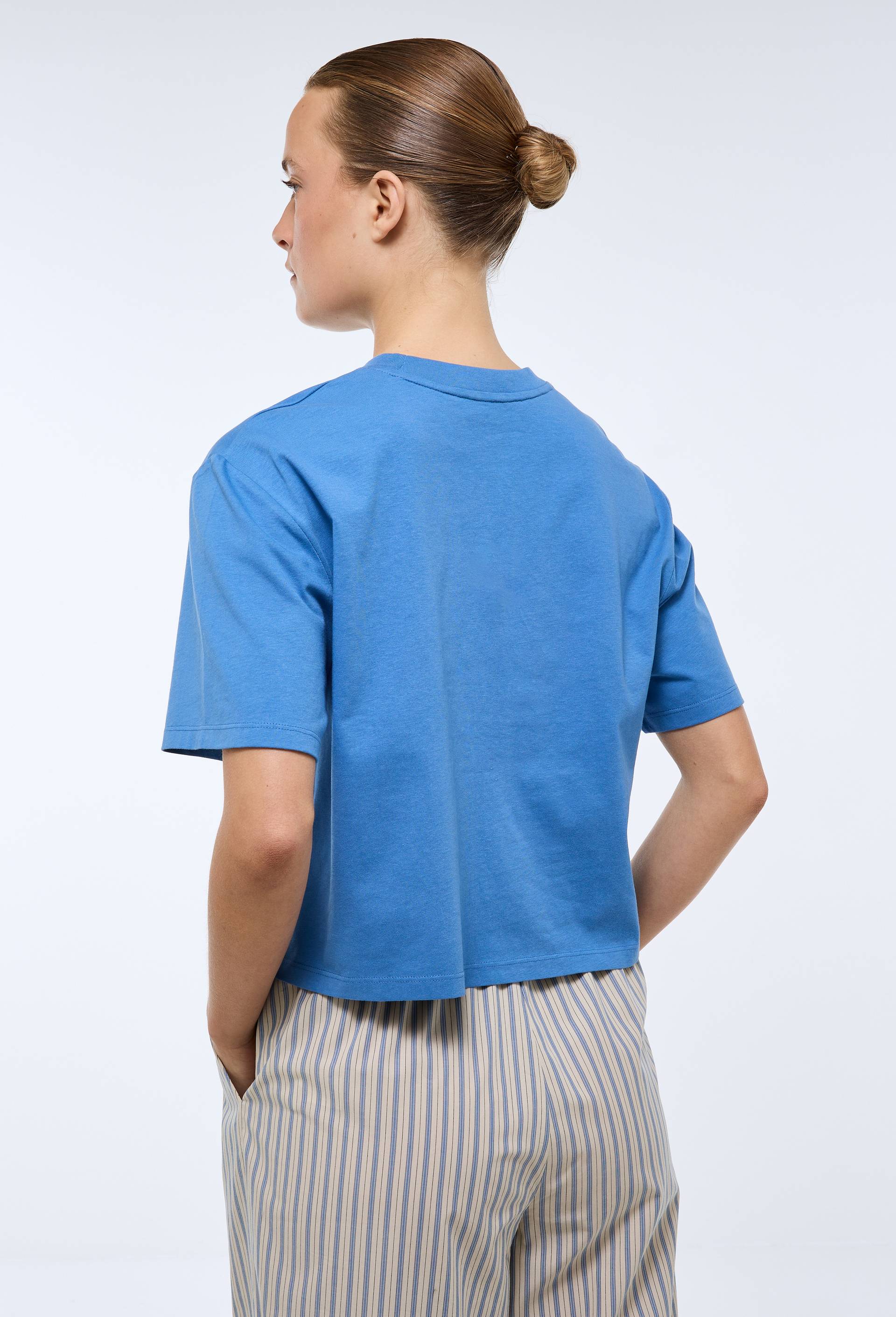 T-shirt manches courtes imprim&eacute; en coton BIO, Bleu, large image number 1.0