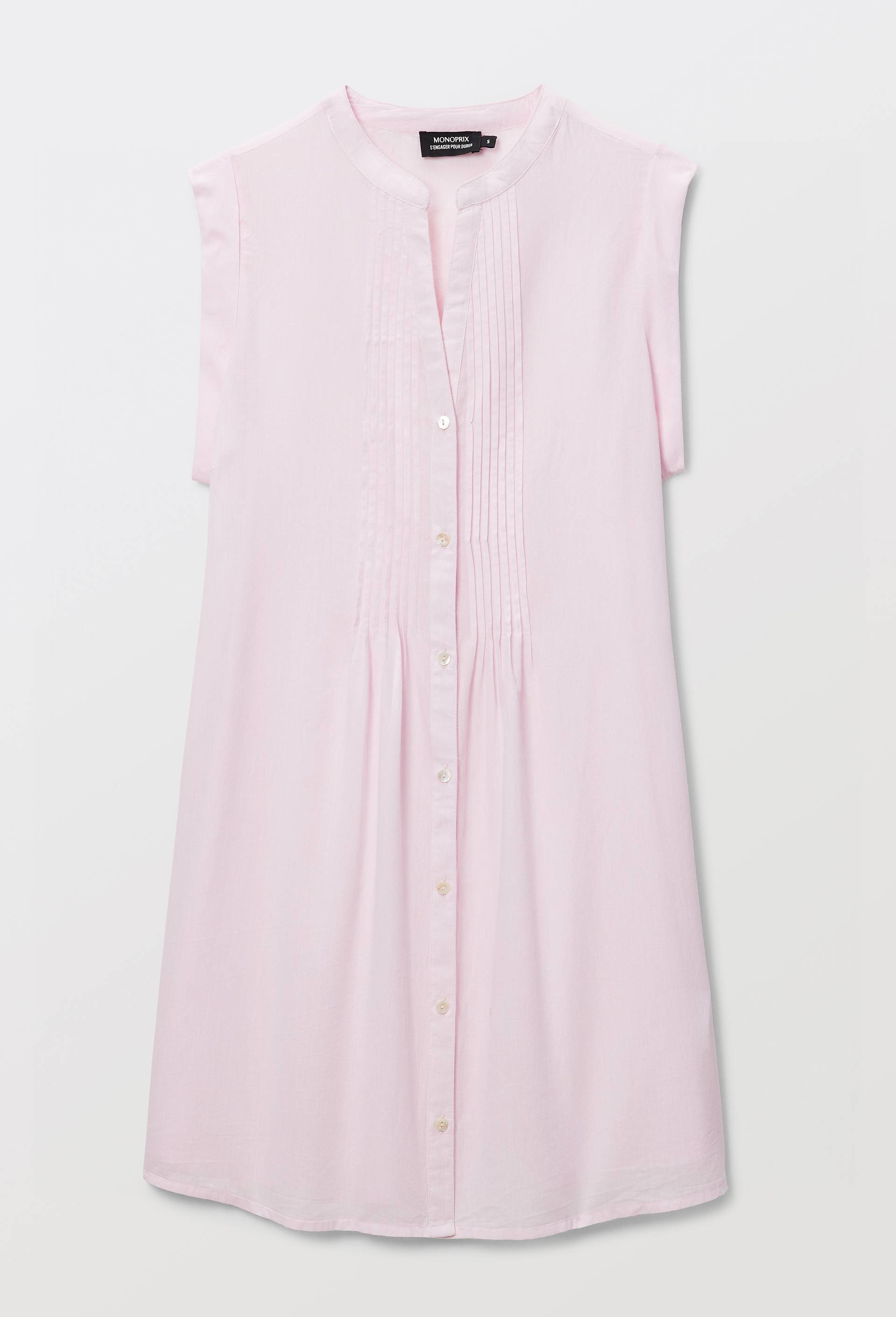 Chemise de nuit sans manches en coton BIO GOTS, Rose, large image number 2