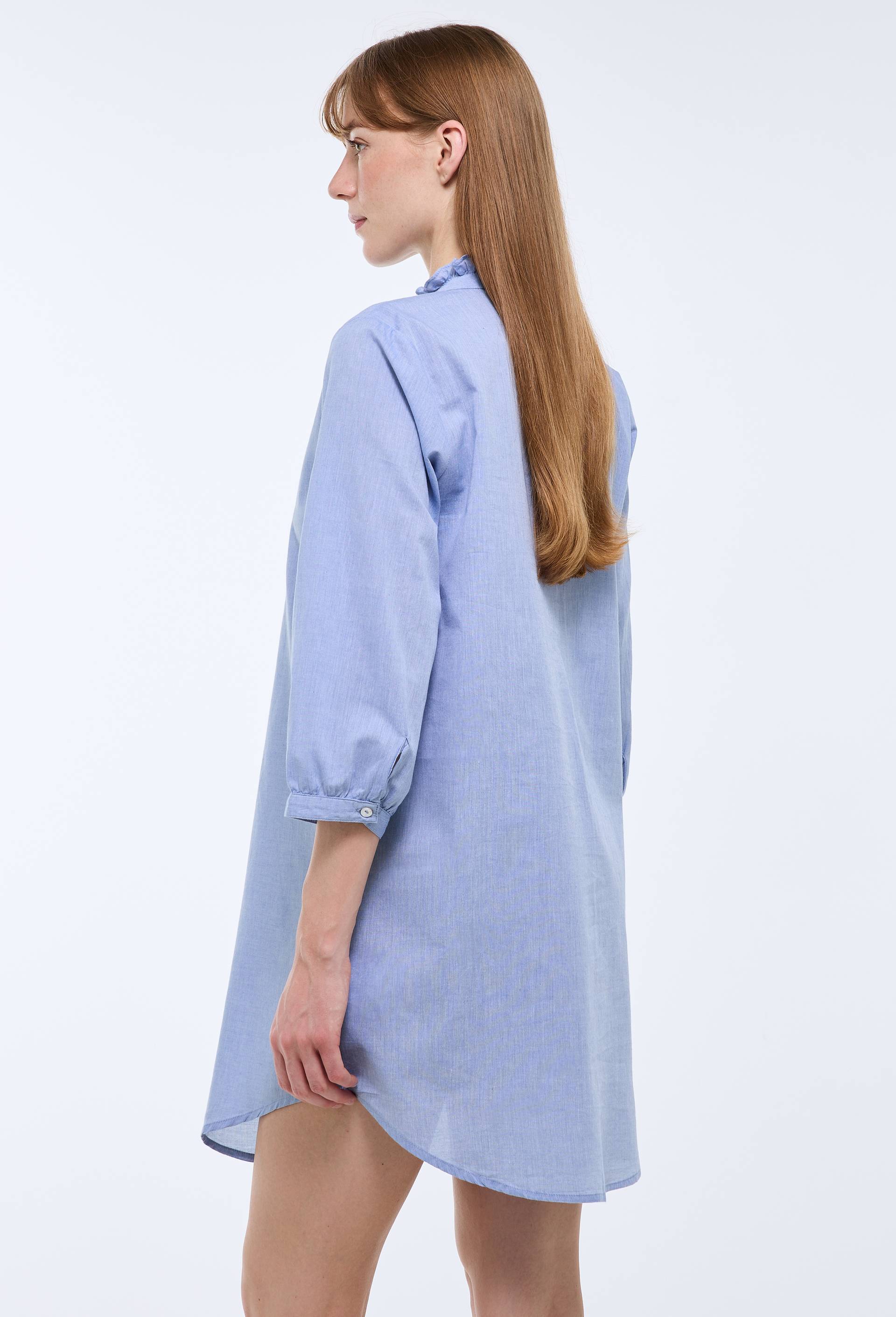 Chemise de nuit &agrave; manches longues en coton bio GOTS, Bleu clair, large image number 1