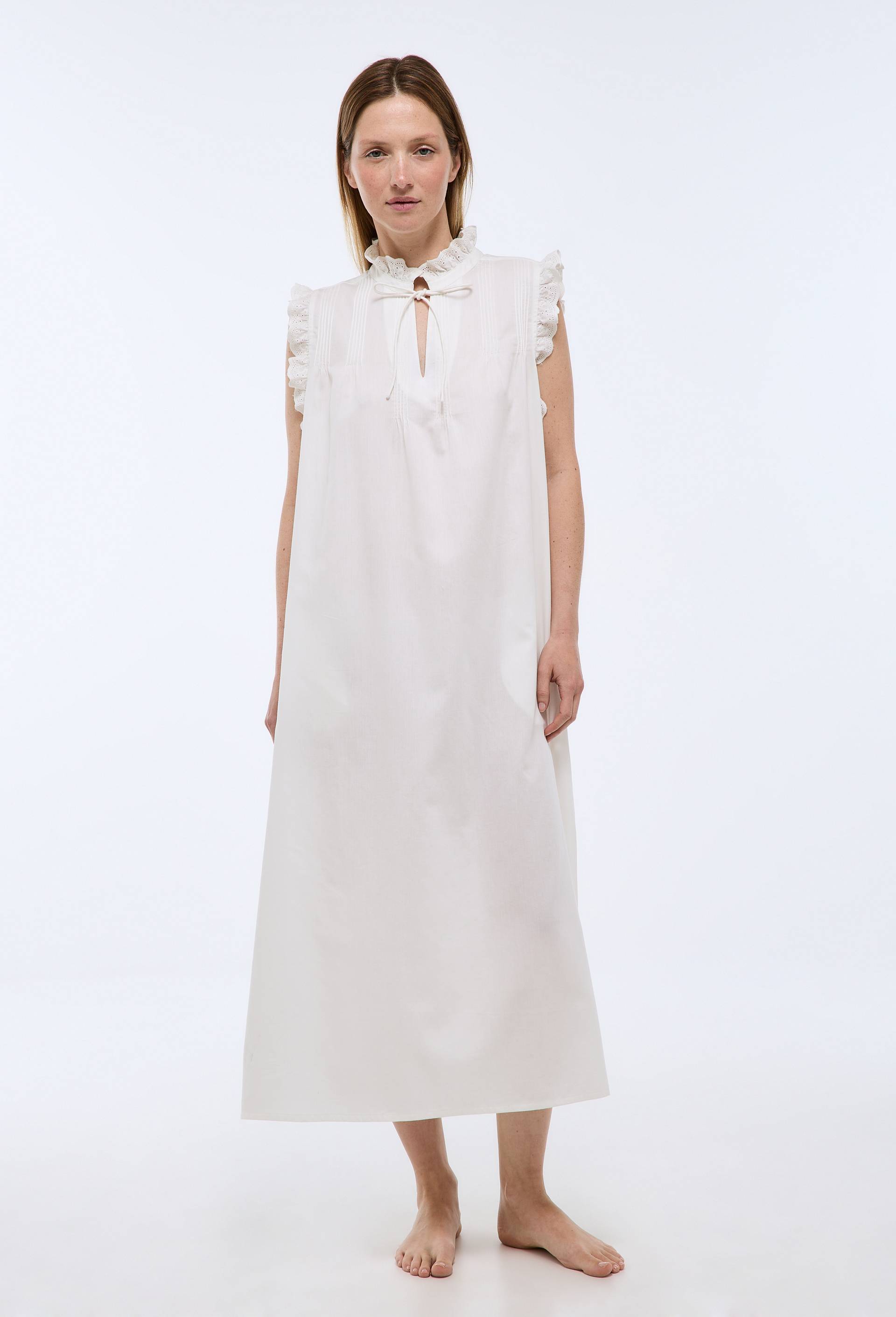 Chemise de nuit sans manches en coton BIO GOTS, Ecru, large image number 0.0