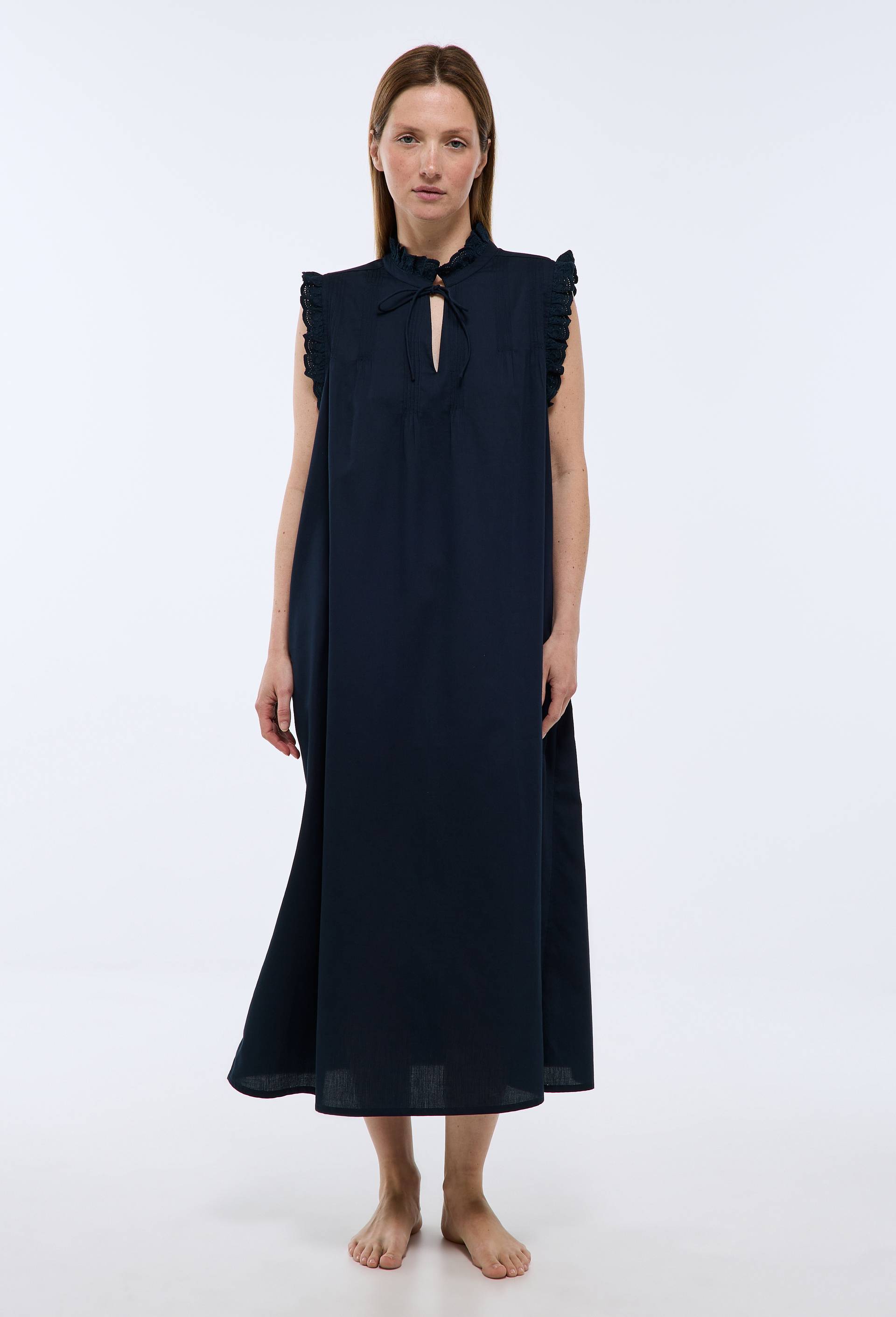 Chemise de nuit sans manches en coton BIO GOTS, Bleu fonc&eacute;, large image number 0