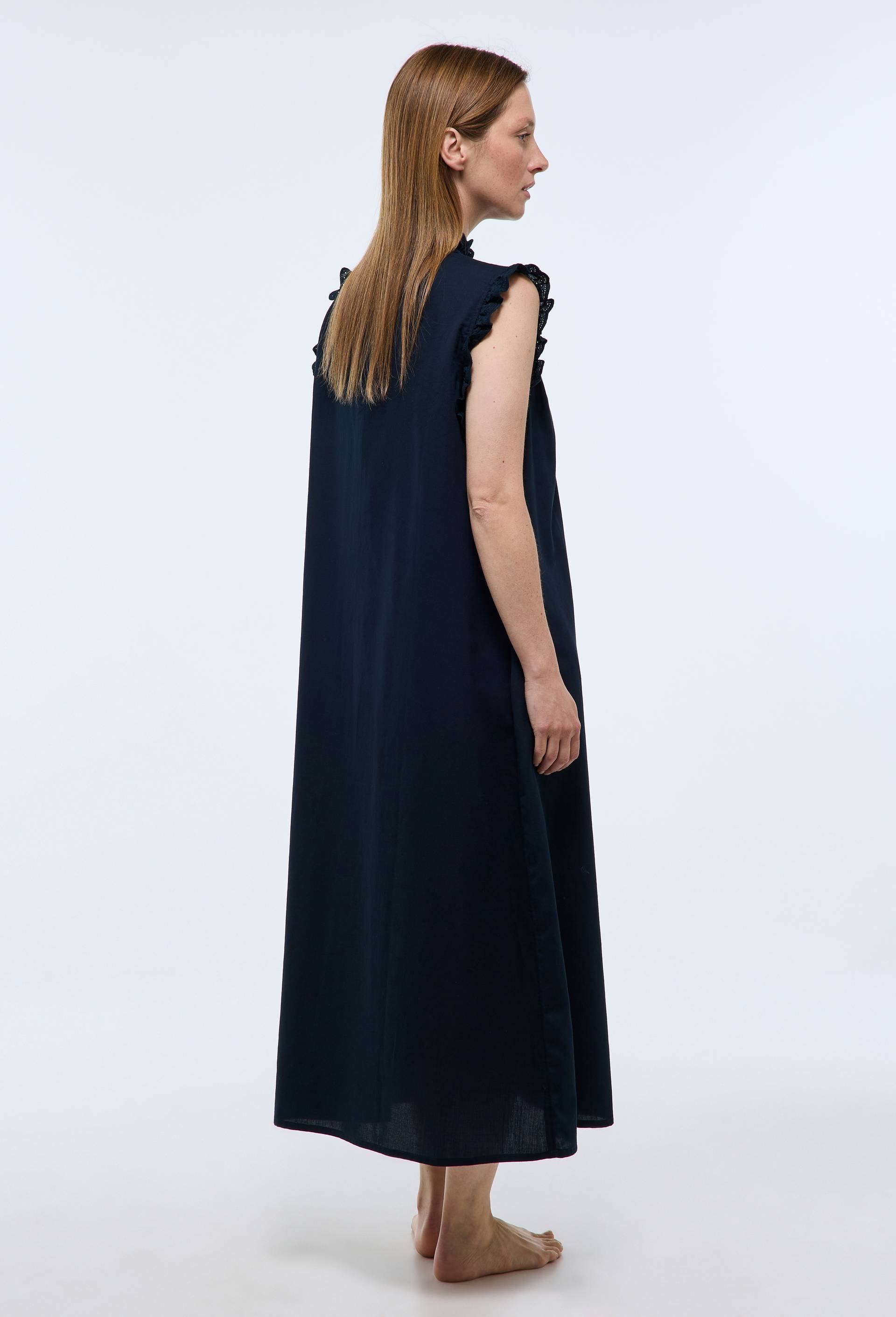 Chemise de nuit sans manches en coton BIO GOTS, Bleu fonc&eacute;, large image number 1