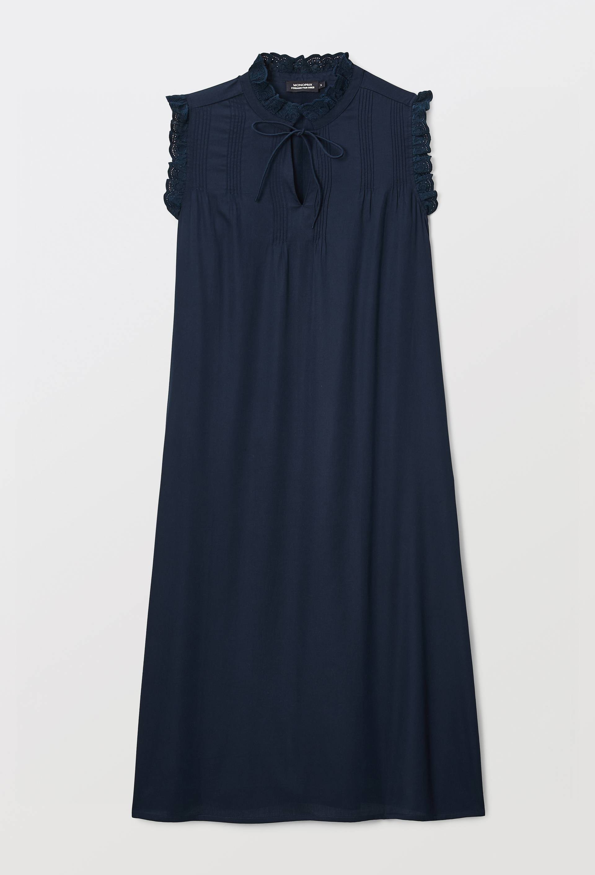 Chemise de nuit sans manches en coton BIO GOTS, Bleu fonc&eacute;, large image number 2.0