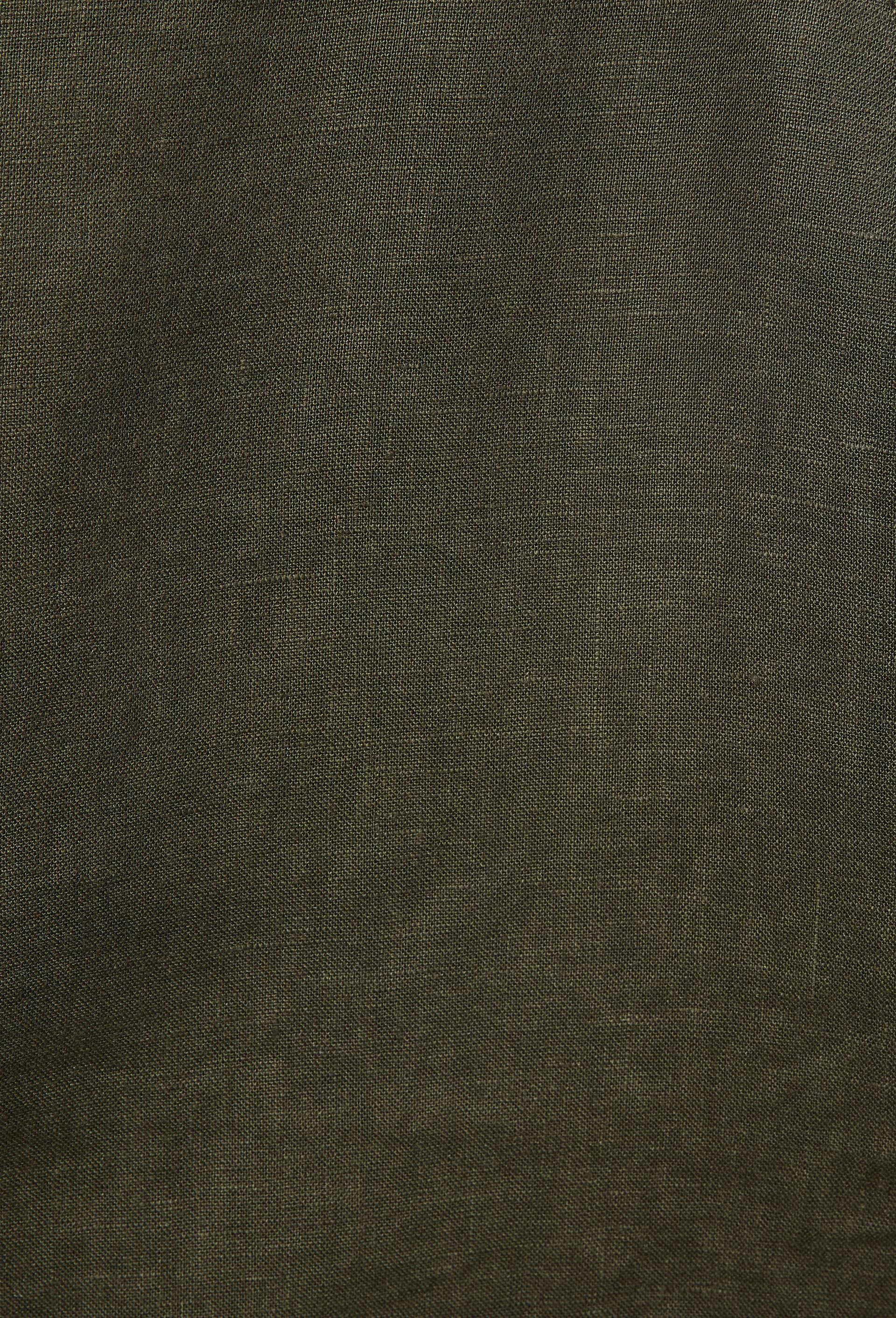 Short en lin taille elastiqu&eacute;e, Vert fonc&eacute;, large image number 5.0