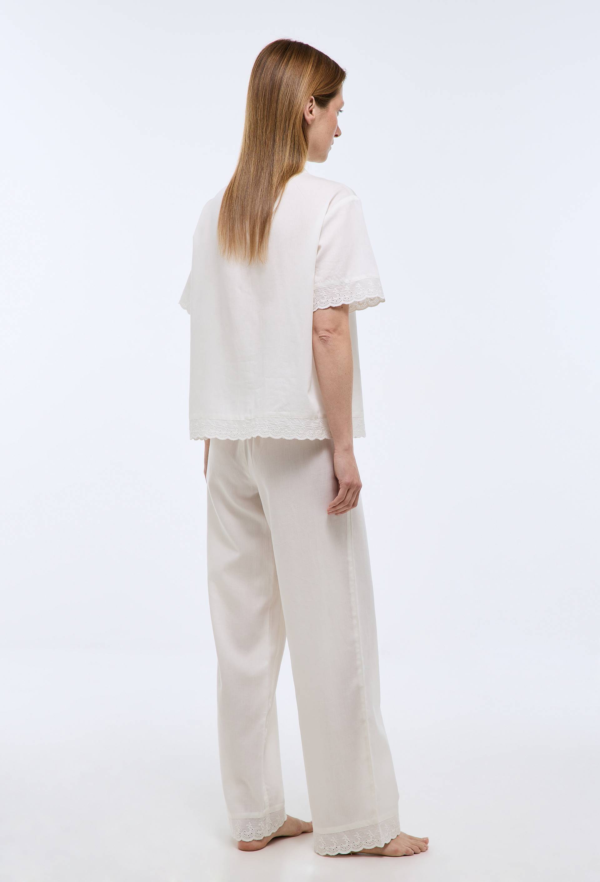 Pyjama uni en coton BIO GOTS, Ecru, large image number 1.0