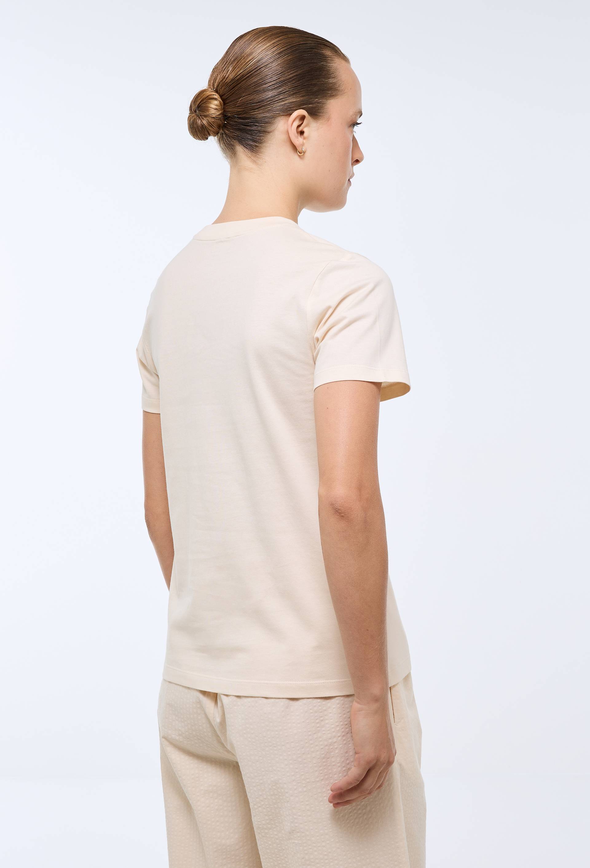 T-shirt &agrave; manches courtes avec imprim&eacute; plac&eacute;, Beige clair, large image number 1.0