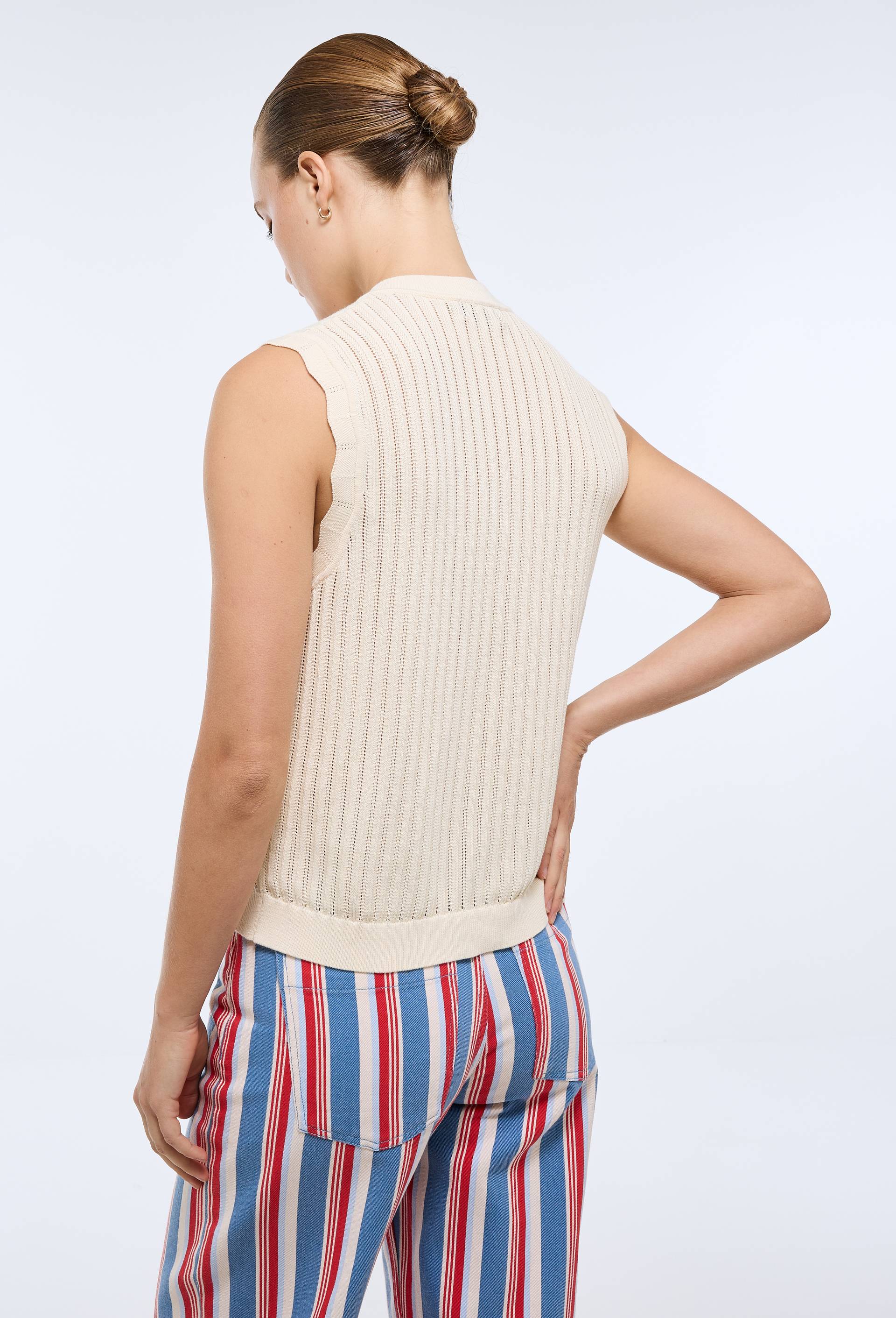 Gilet sans manche en coton lin, Beige clair, large image number 1