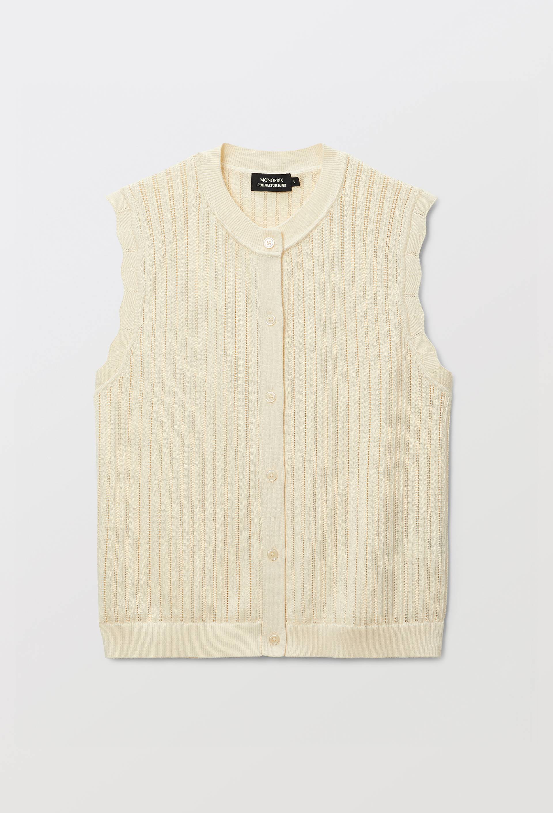 Gilet sans manche en coton lin, Beige clair, large image number 2