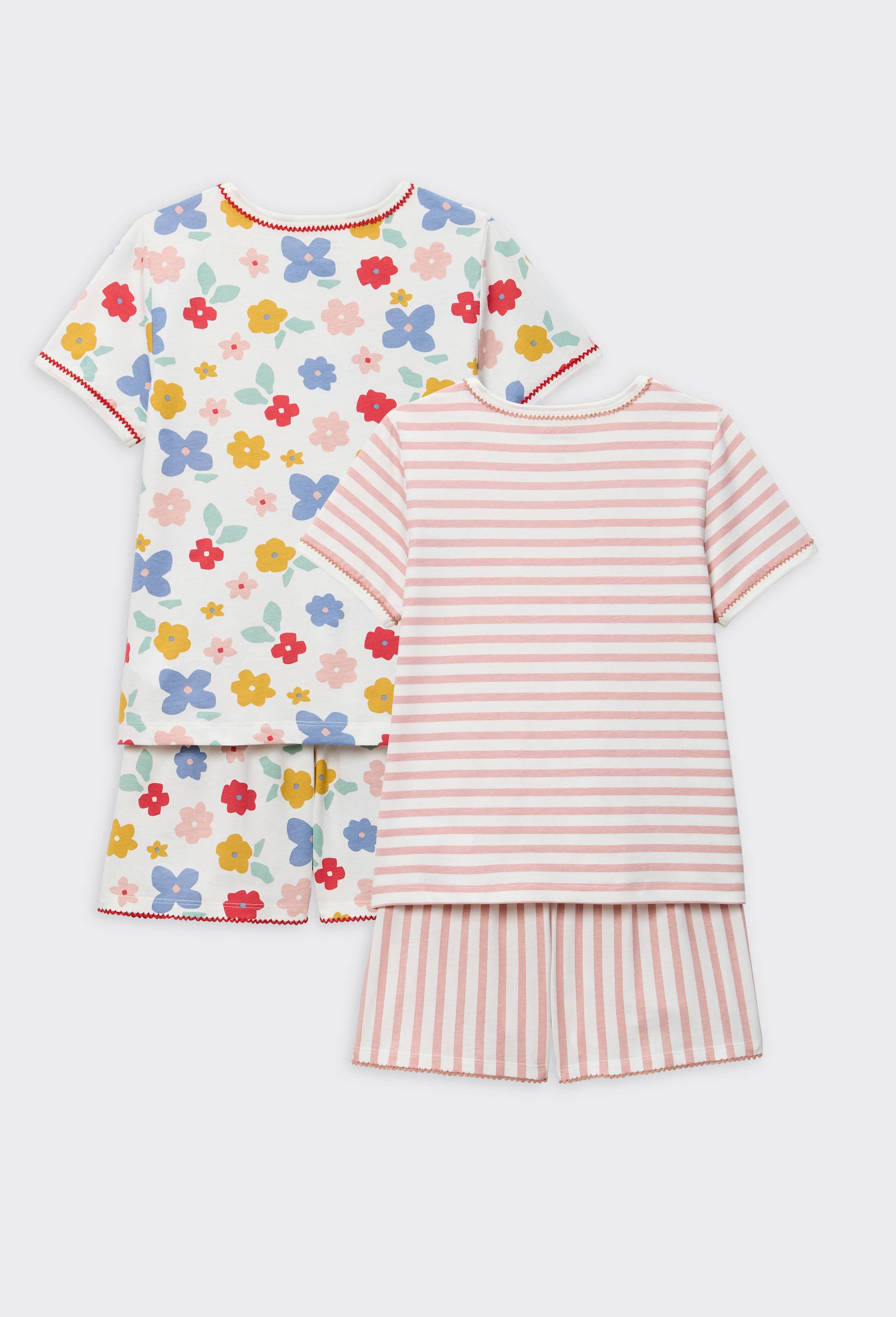 Lot de 2 pyjamas shorts imprim&eacute; en jersey coton BIO GOTS, Ecru, large image number 3.0