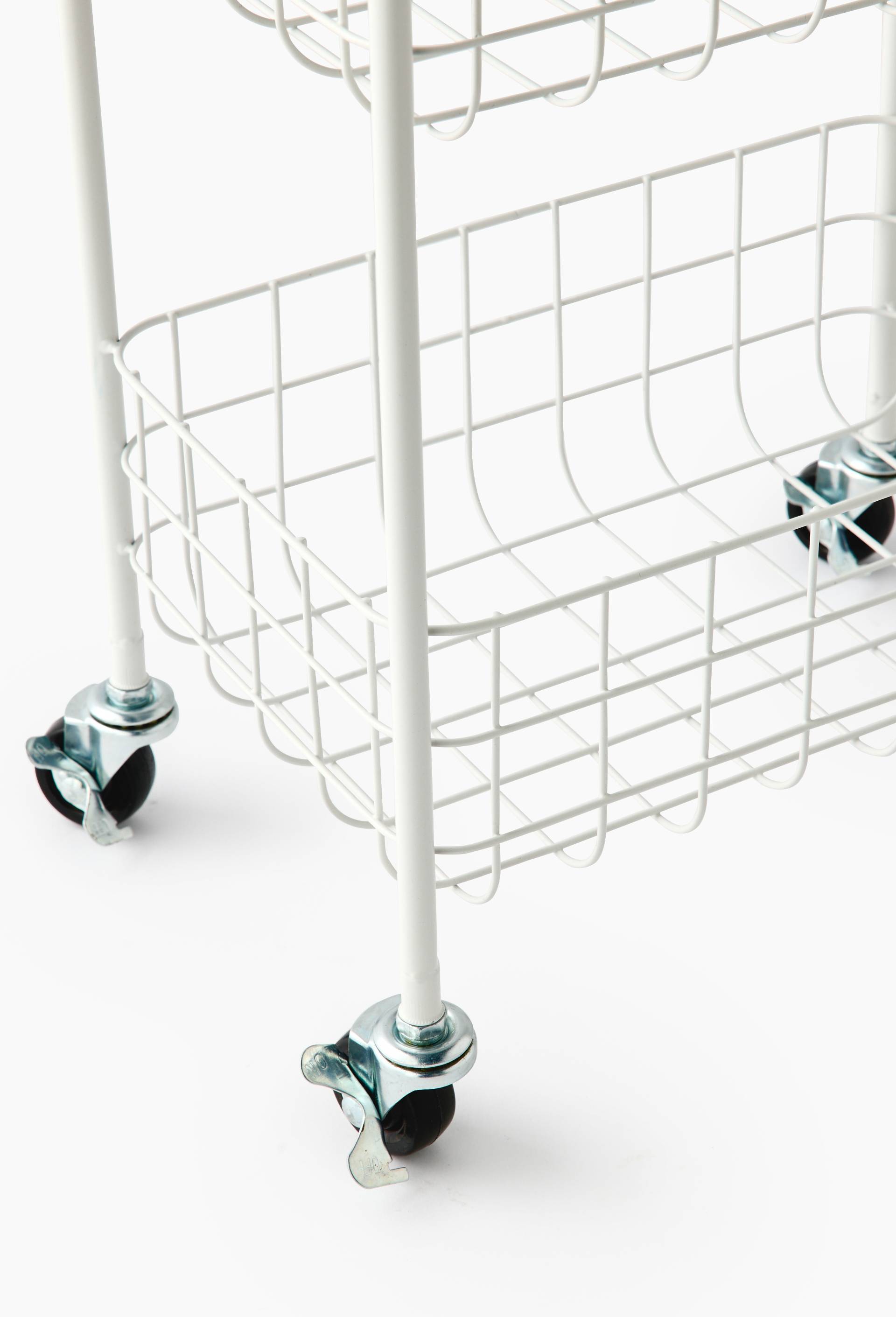 Etag&egrave;re &agrave; roulettes, 33,5x20xH52cm, en m&eacute;tal, Blanc, large image number 1.0