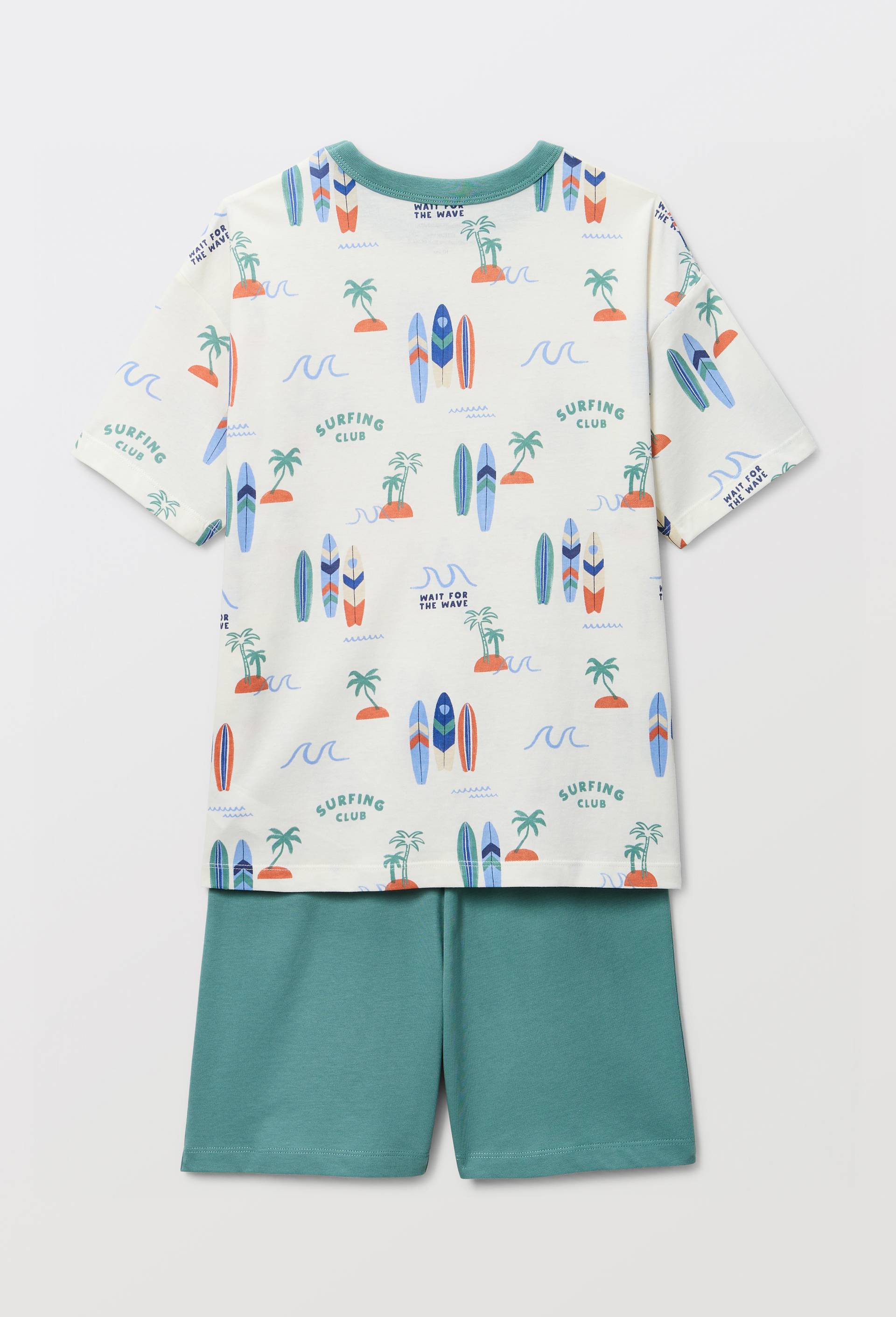 Pyjama short imprim&eacute; en jersey coton BIO GOTS, Vert, large image number 2.0